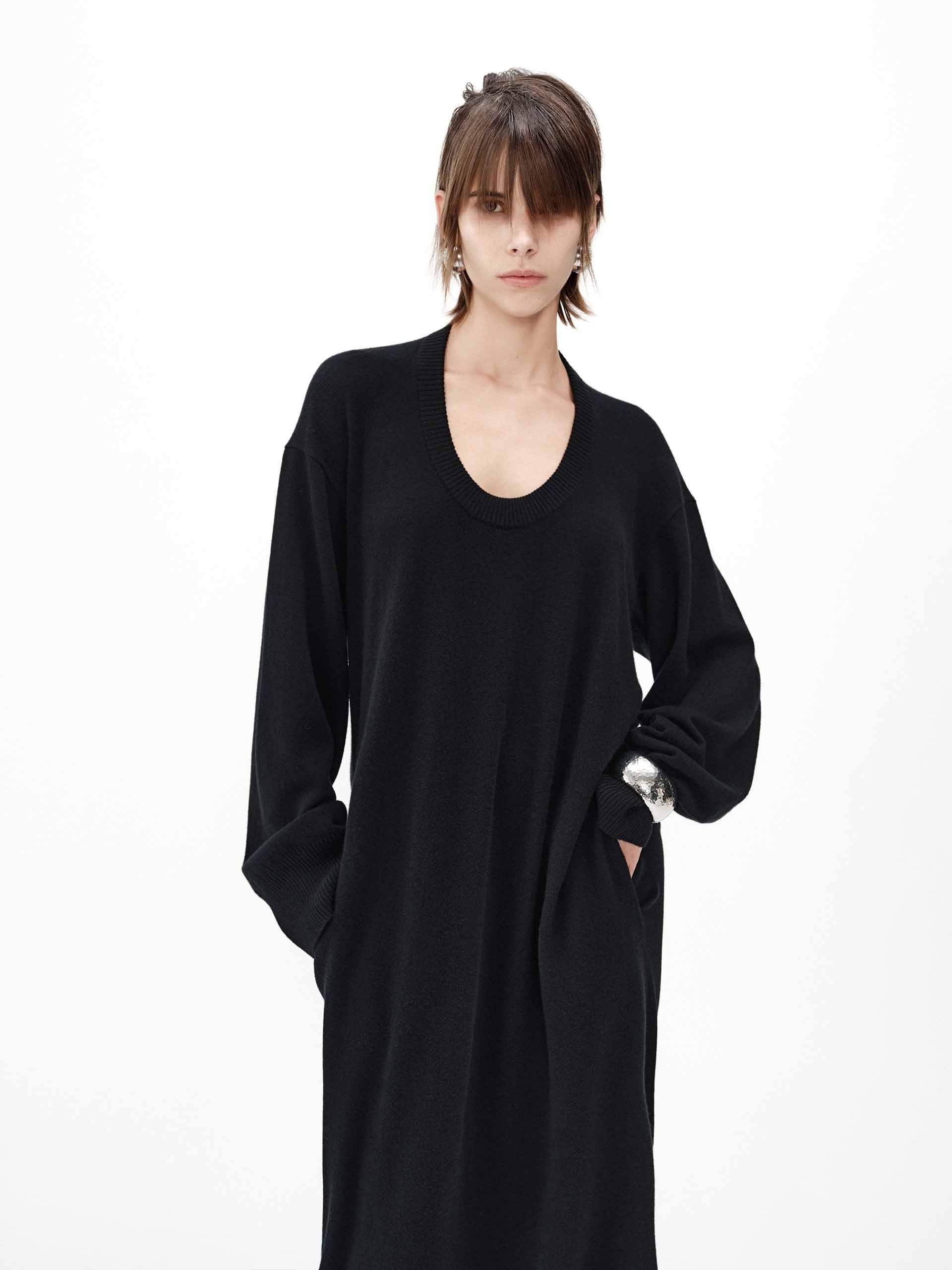 Scoop Neck Loose Dress - Image 8