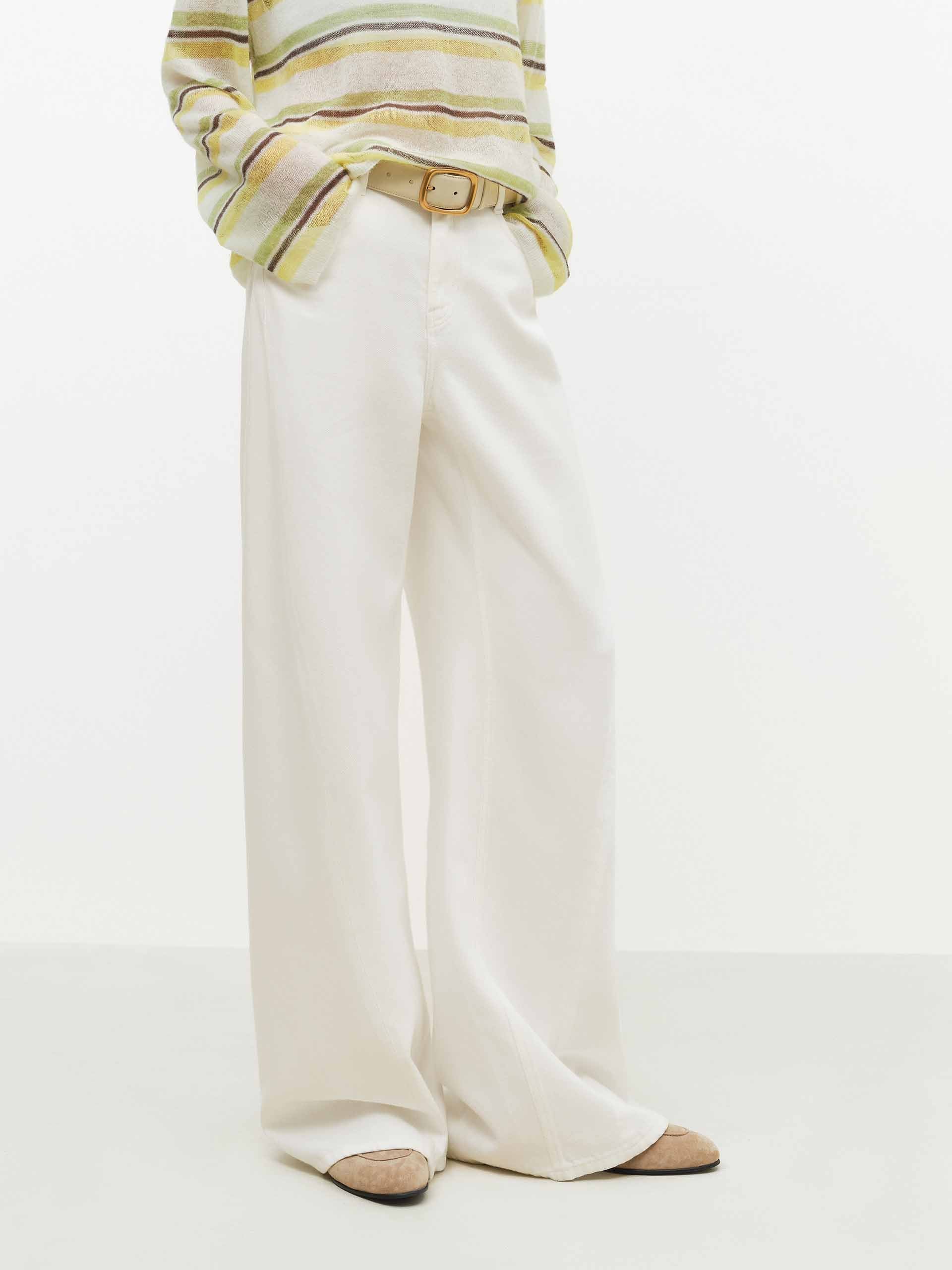 Seams Detail Wide Jeans - Image 3