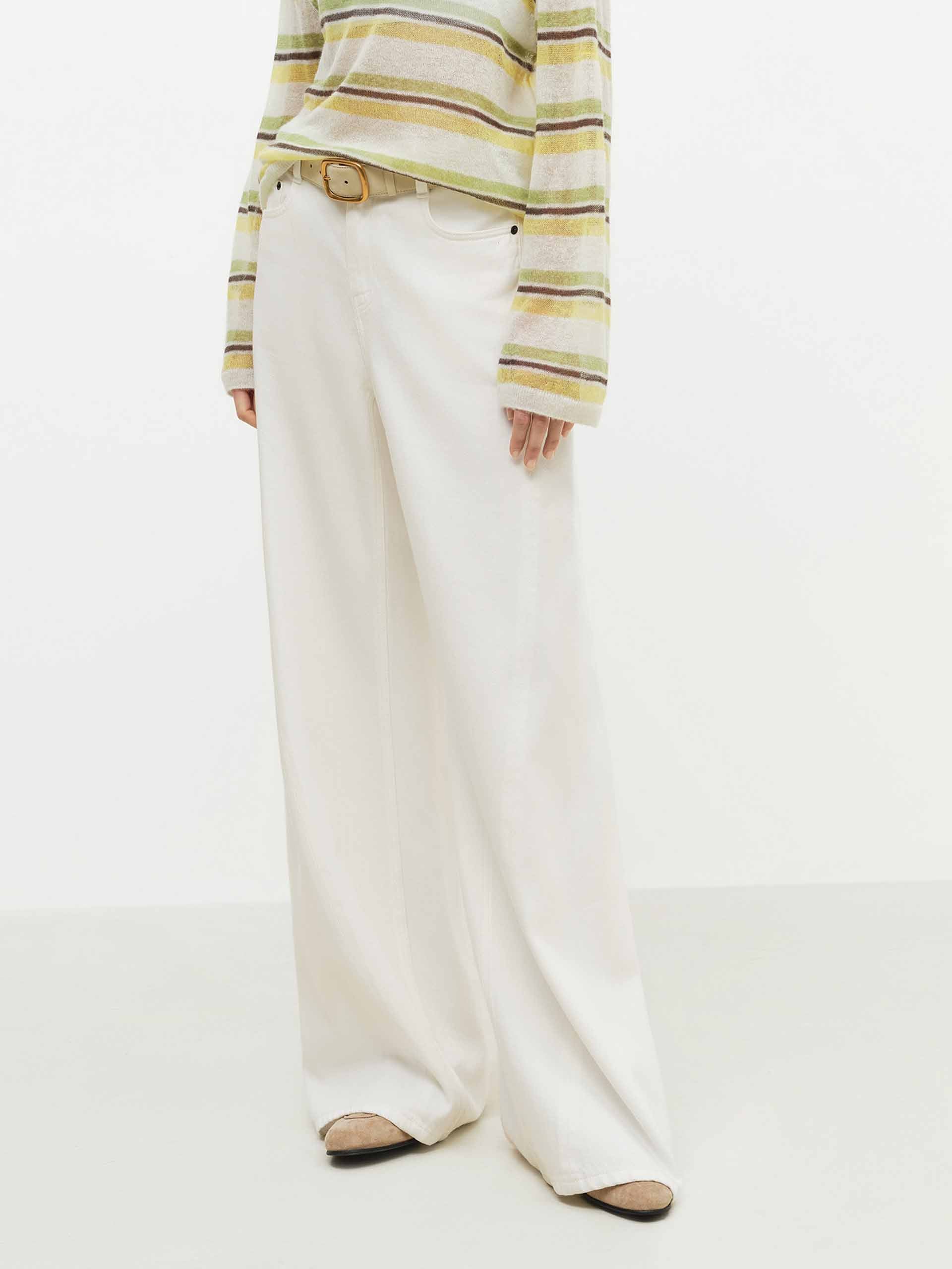 Seams Detail Wide Jeans - Image 7