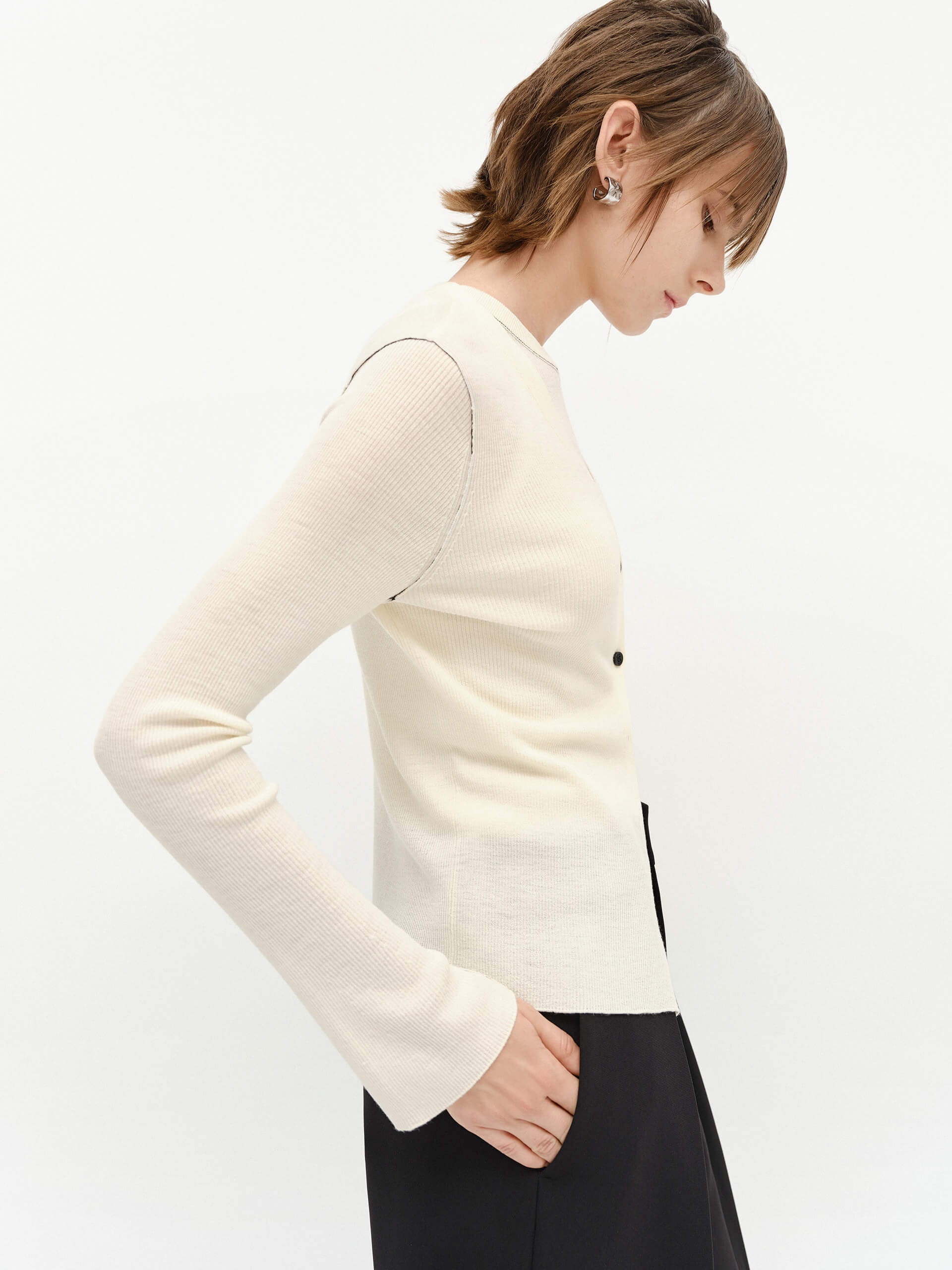Seams Detail Wool Knit Top - Image 8