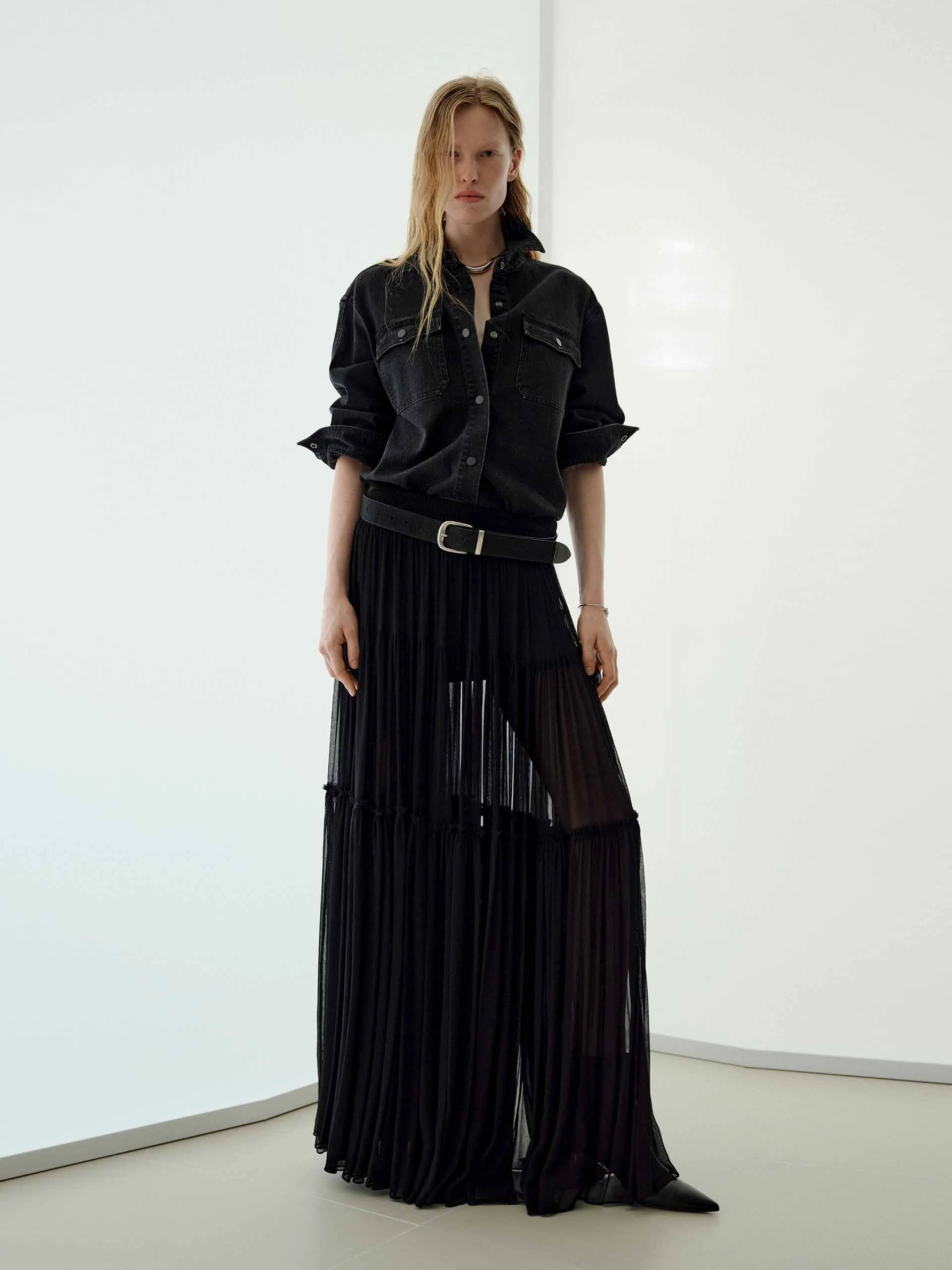 Semi-transparent Maxi Skirt - Image 2