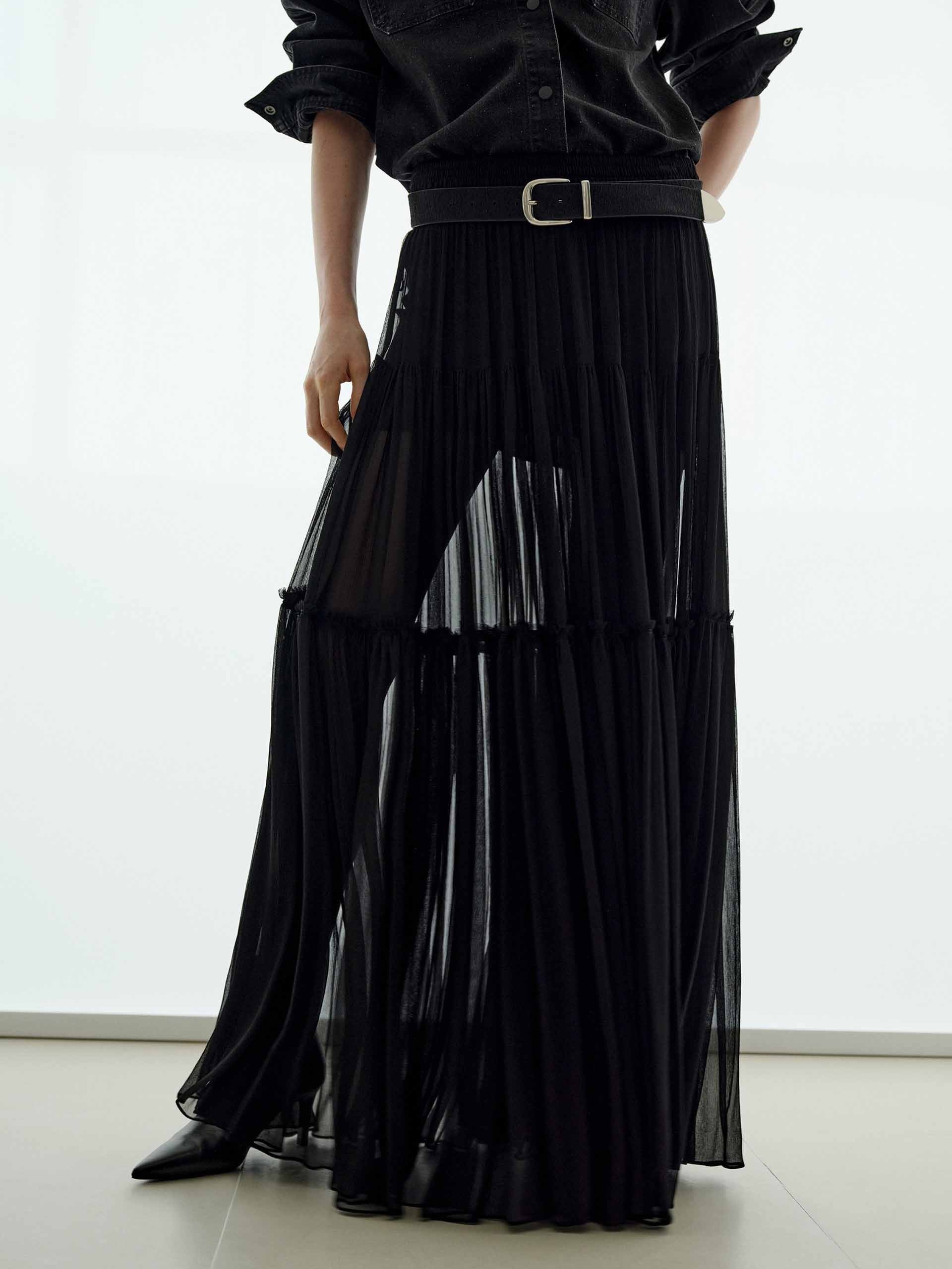 Semi-transparent Maxi Skirt - Image 7