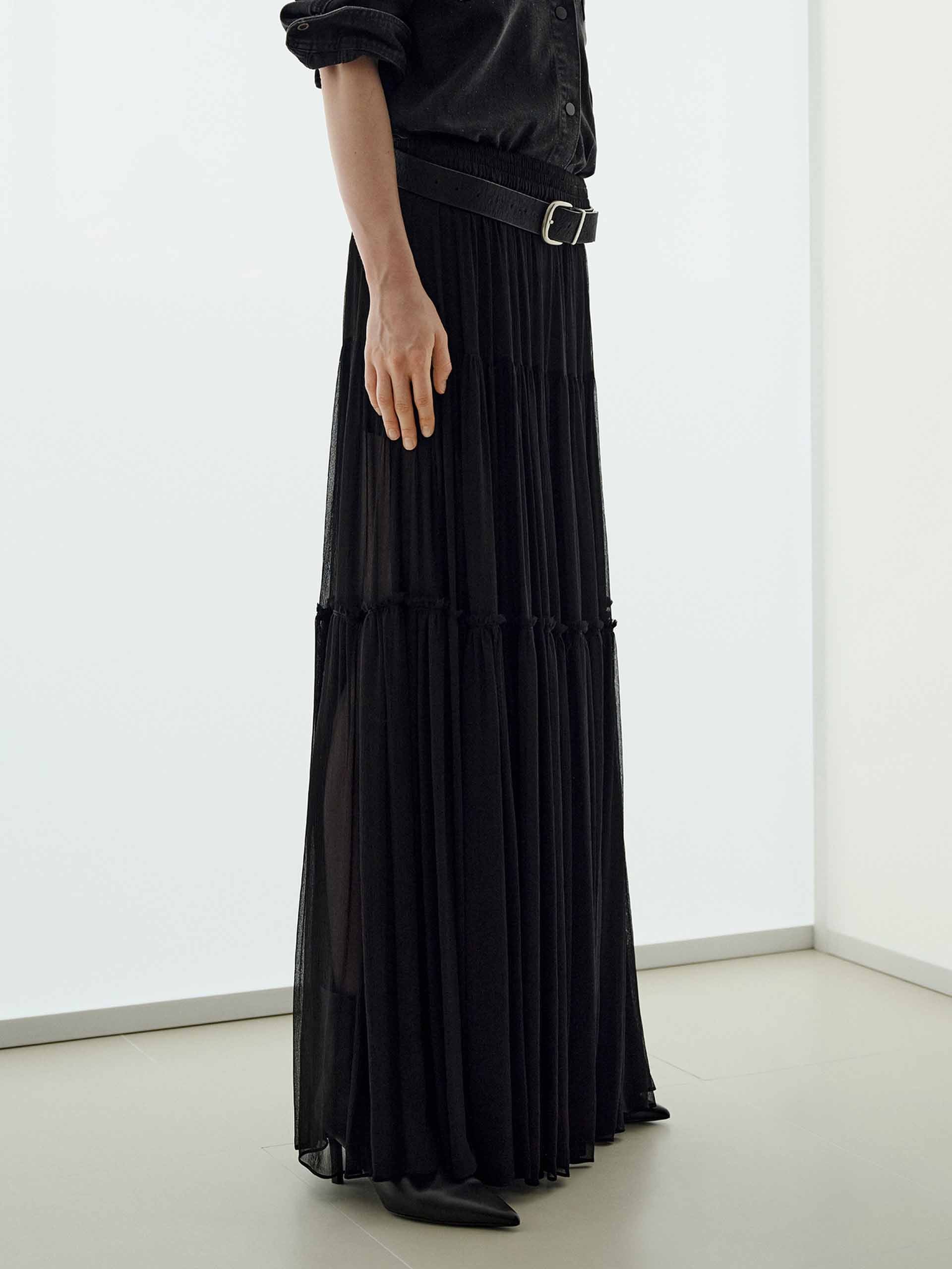 Semi-transparent Maxi Skirt - Image 8