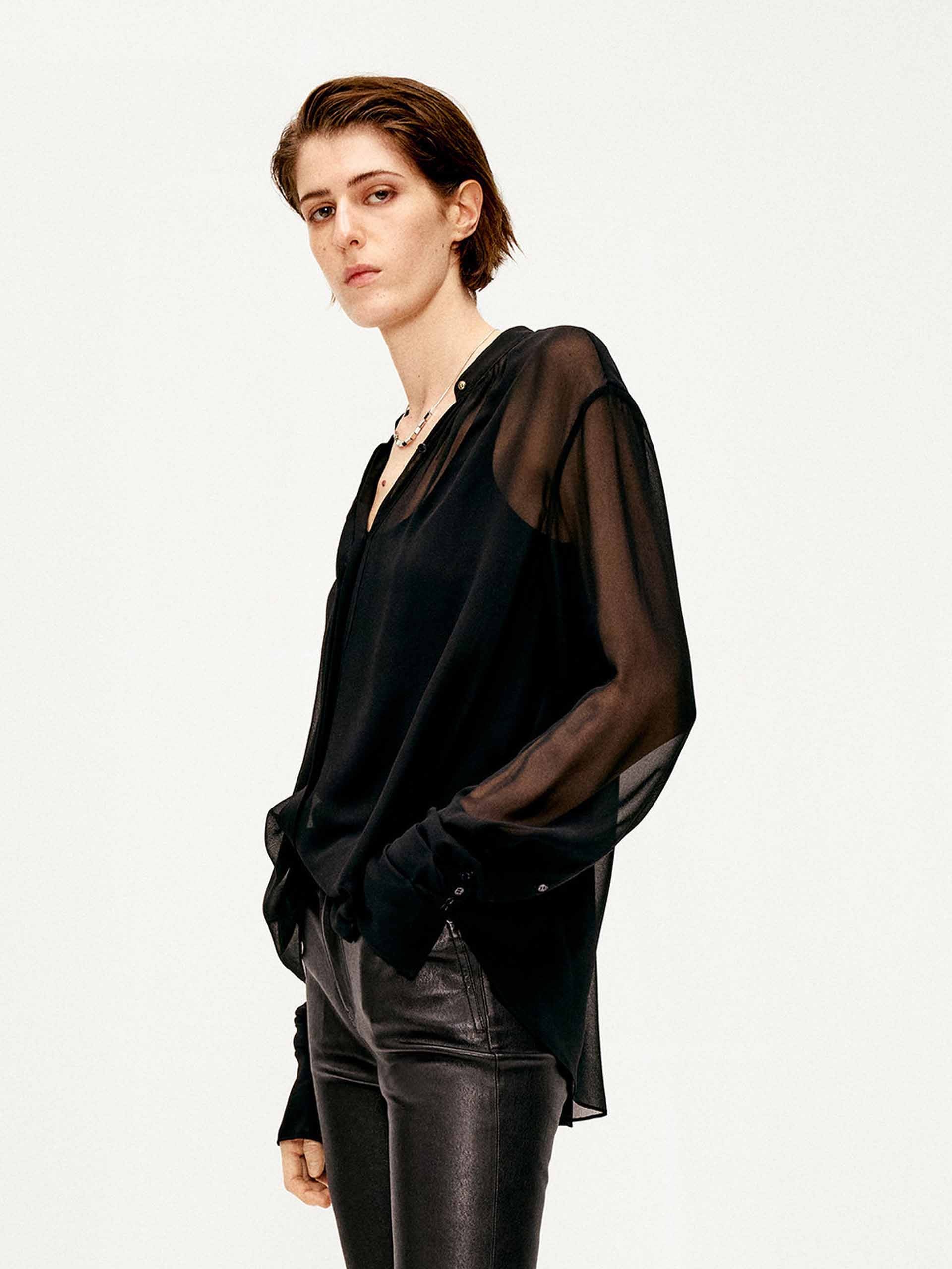 Semi-transparent Silk Blouse - Image 3
