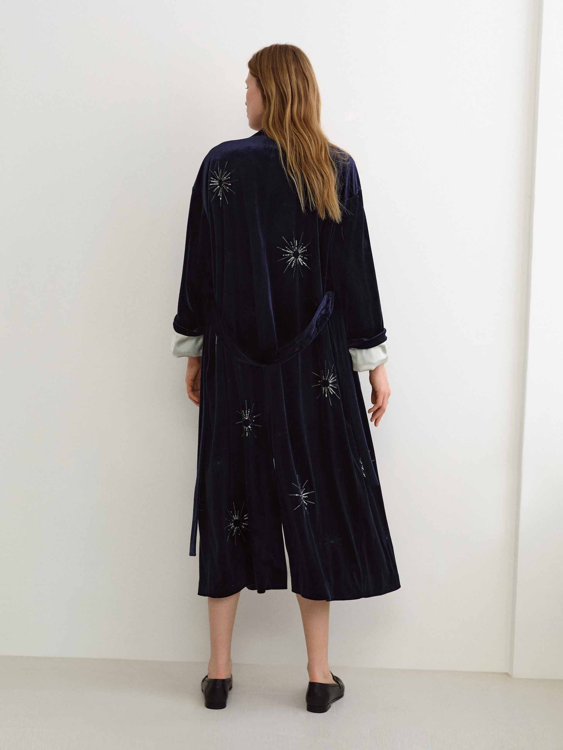Sequin Collarless Overcoat - Image 3