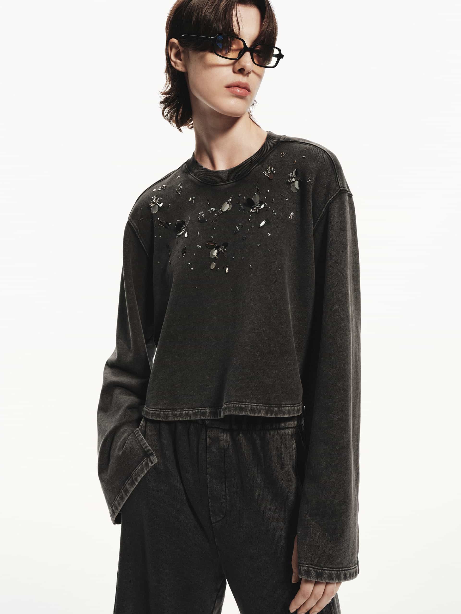 Sequin Detail Cotton Sweatshirt