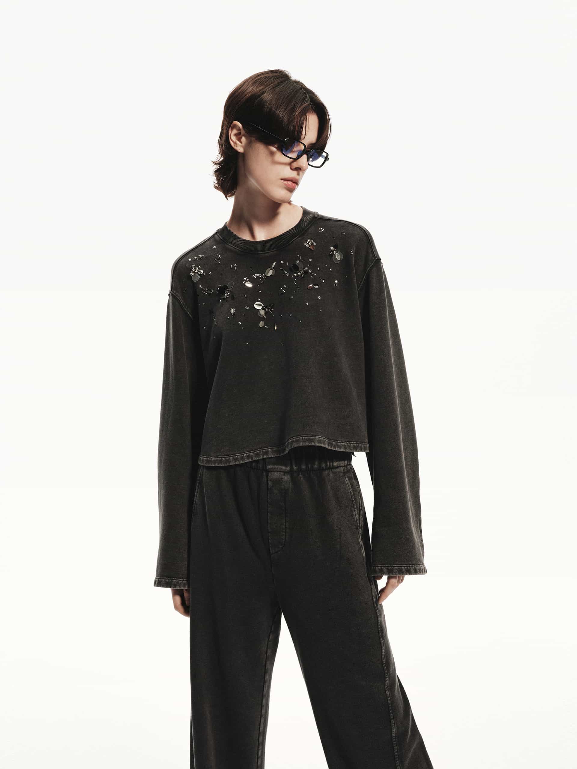 Sequin Detail Cotton Sweatshirt - Image 2