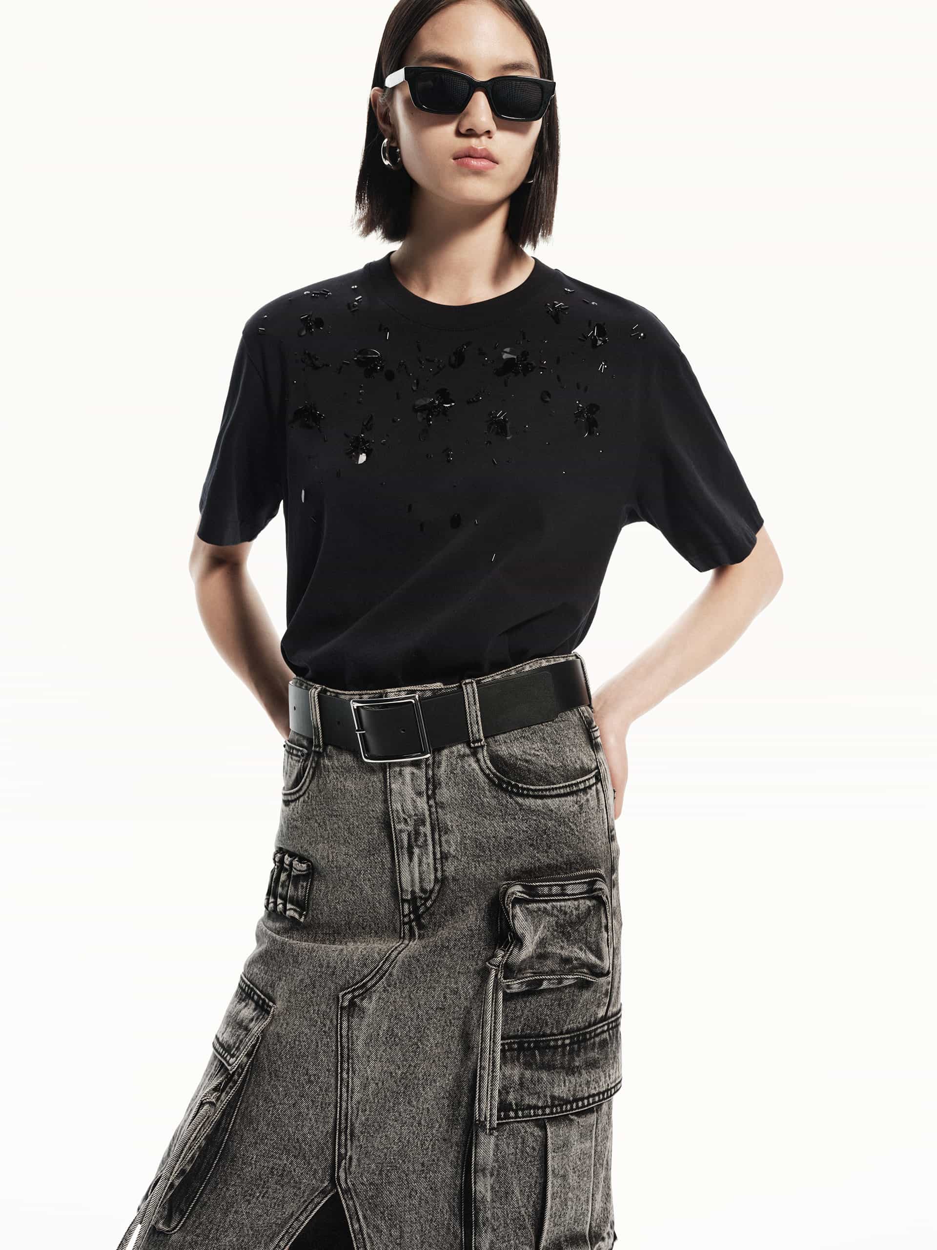 Sequin Detail Cotton T-shirt - Image 10