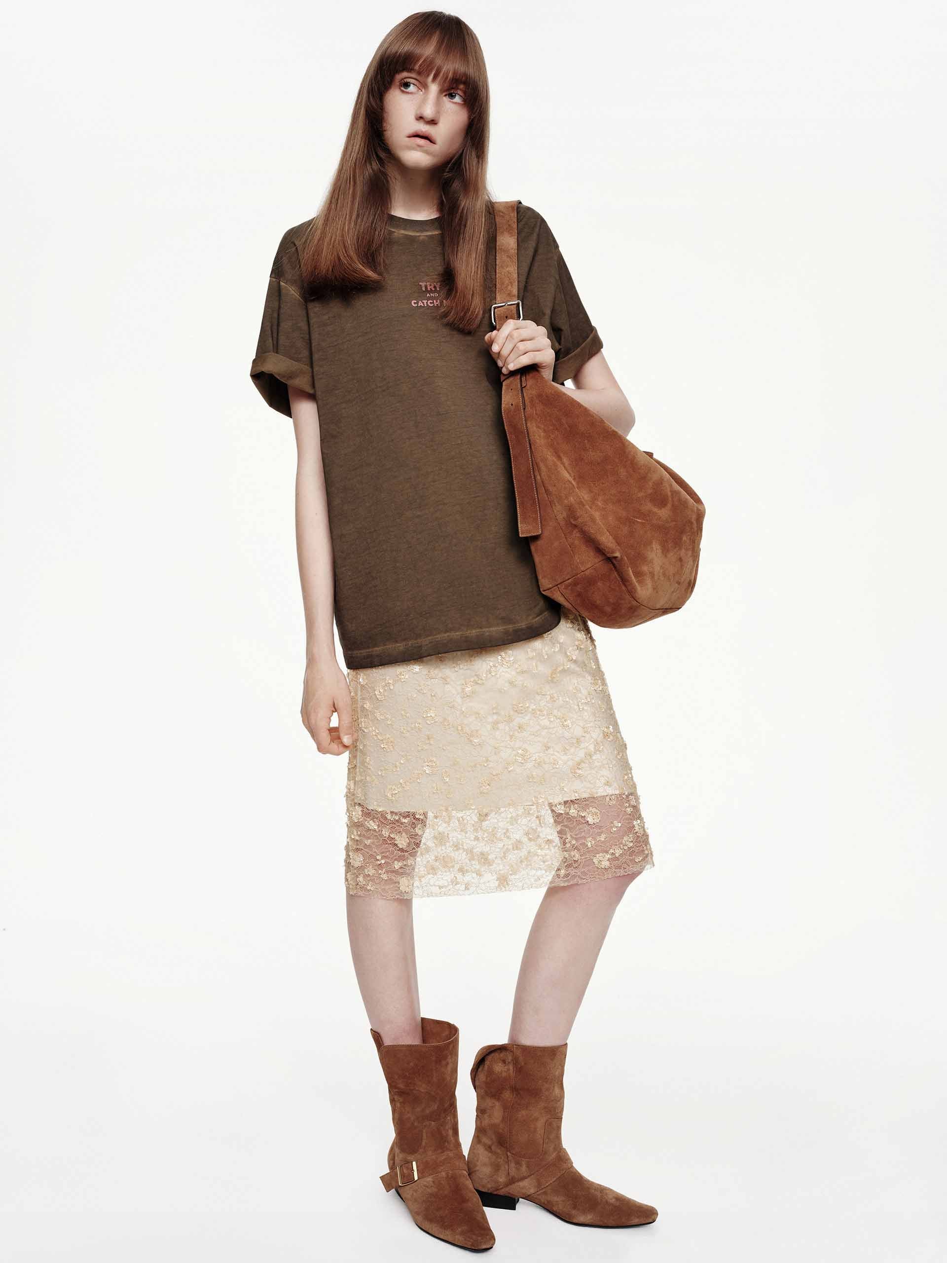 Sequin Detail Lace Skirt - Image 2