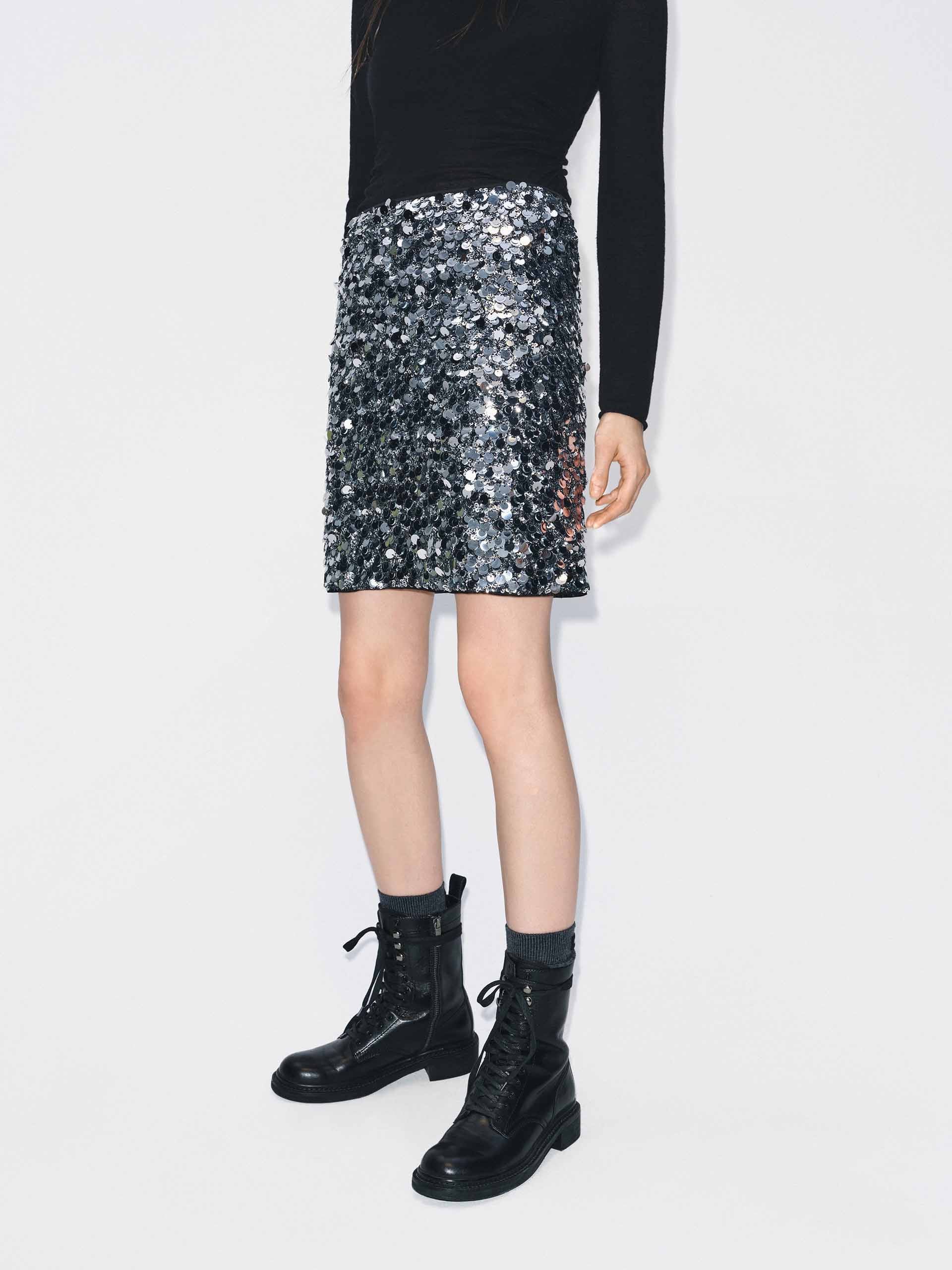 Sequin Detail Mini Skirt - Image 7