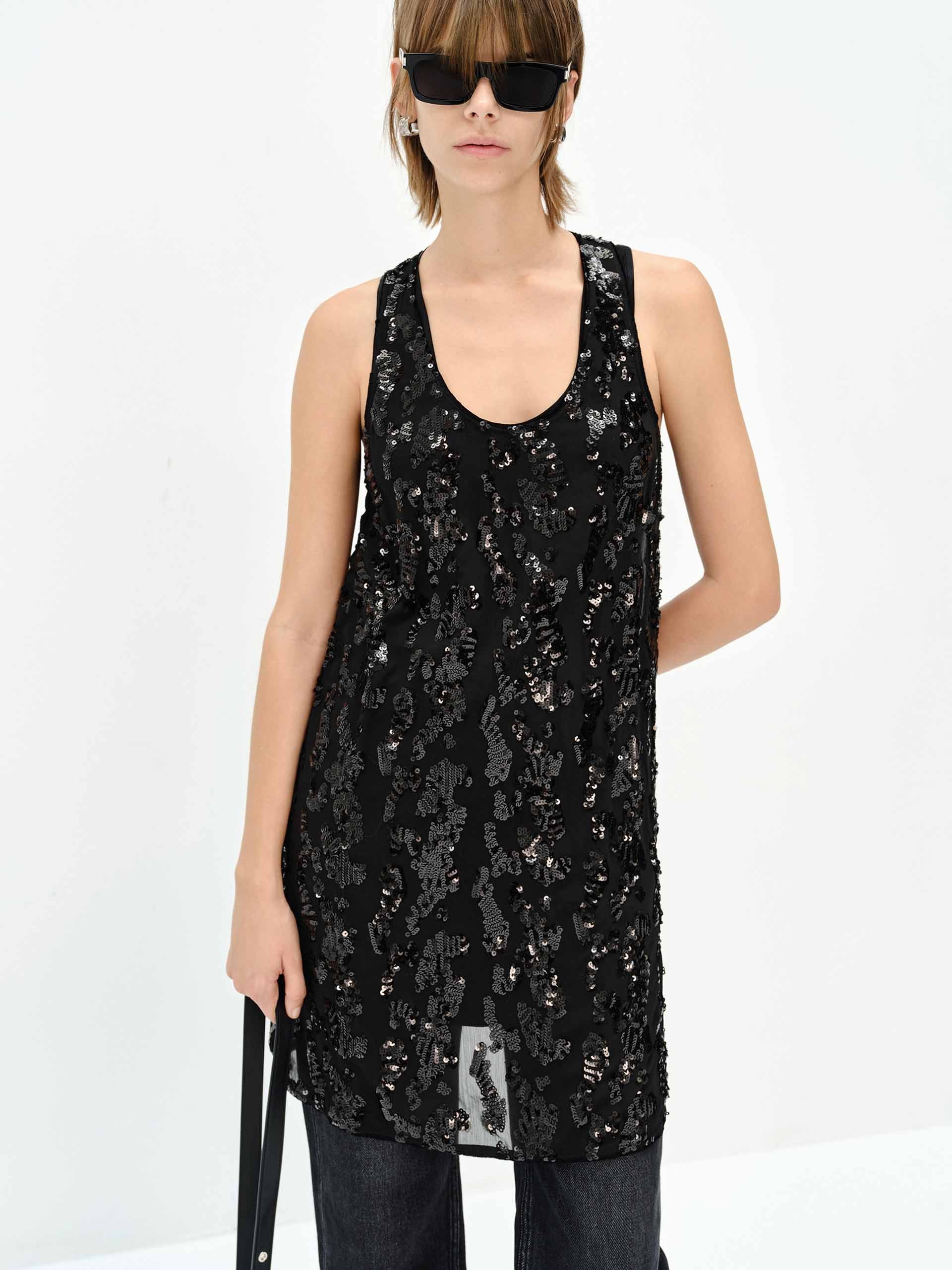 Sequin Finished Tank Dress