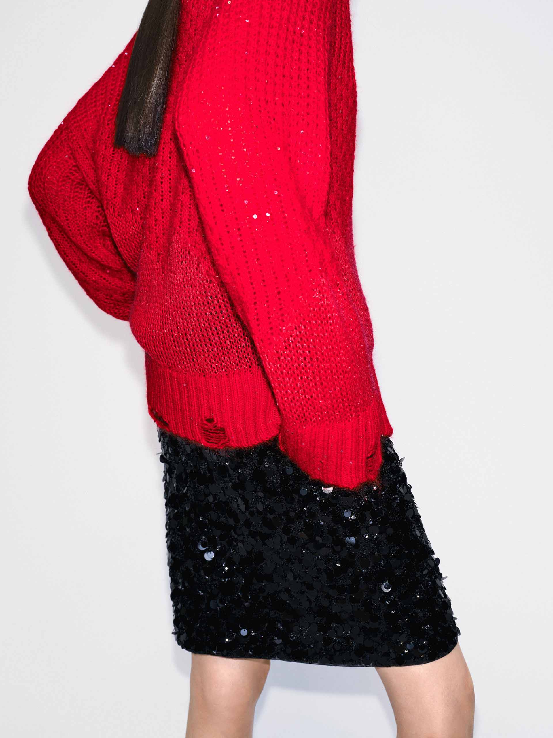 Sequin Open Knitted Sweater - Image 8