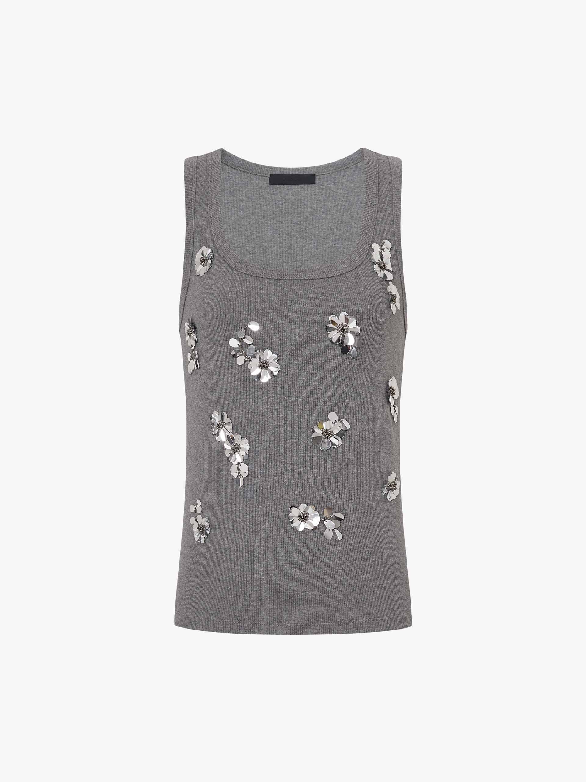 Sequins Detail Cotton Tank - Image 5