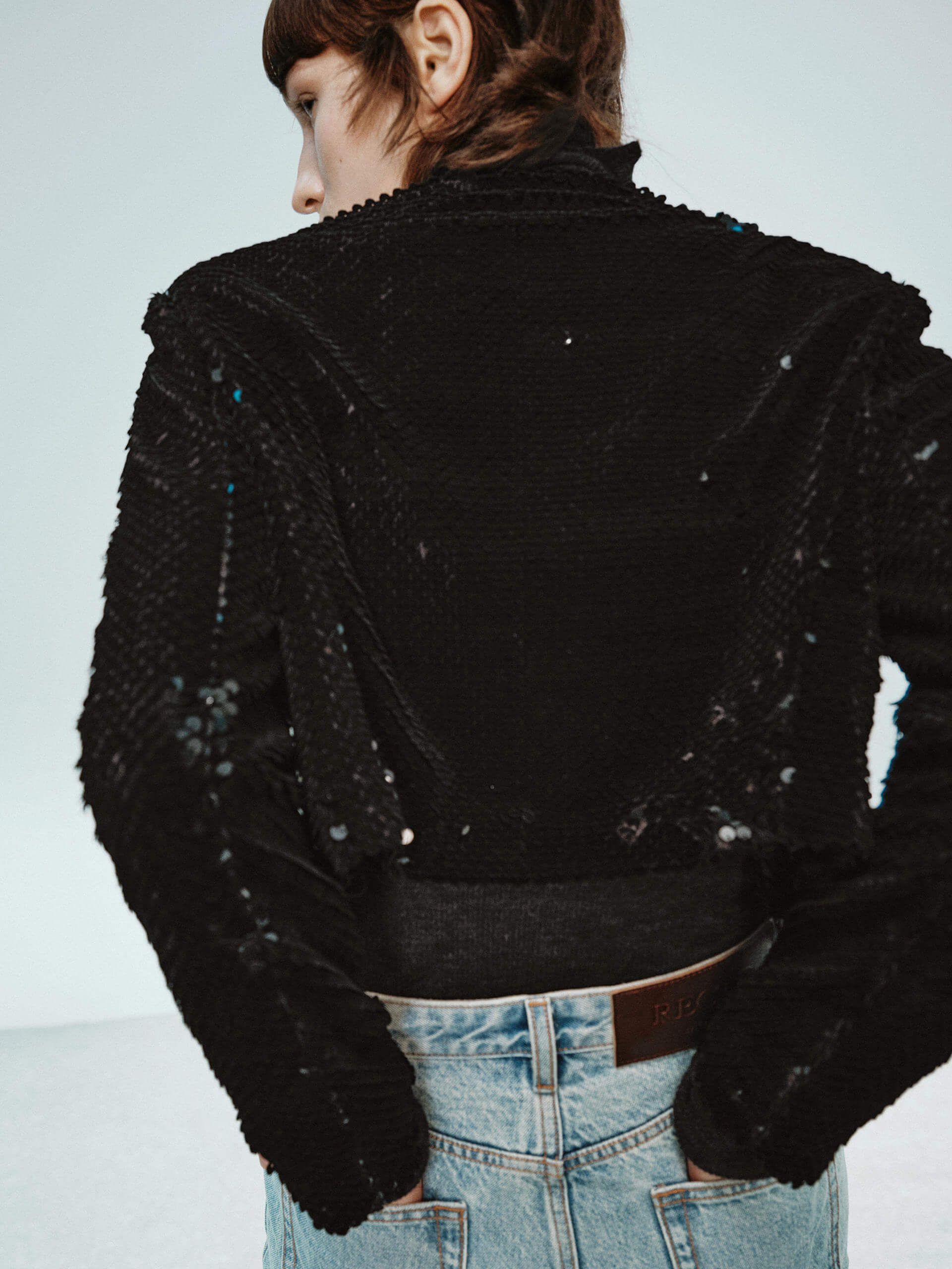 Sequins Finish Cropped Coat - Image 3