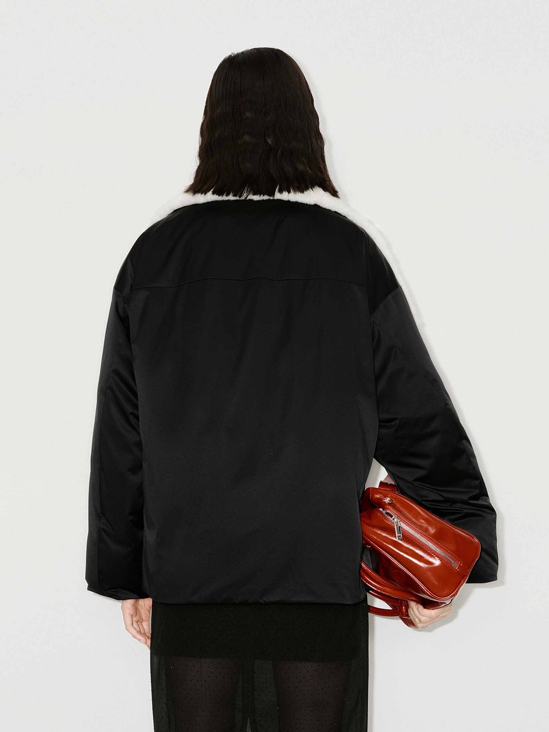 Shearling Detail Quilted Jacket - Image 3