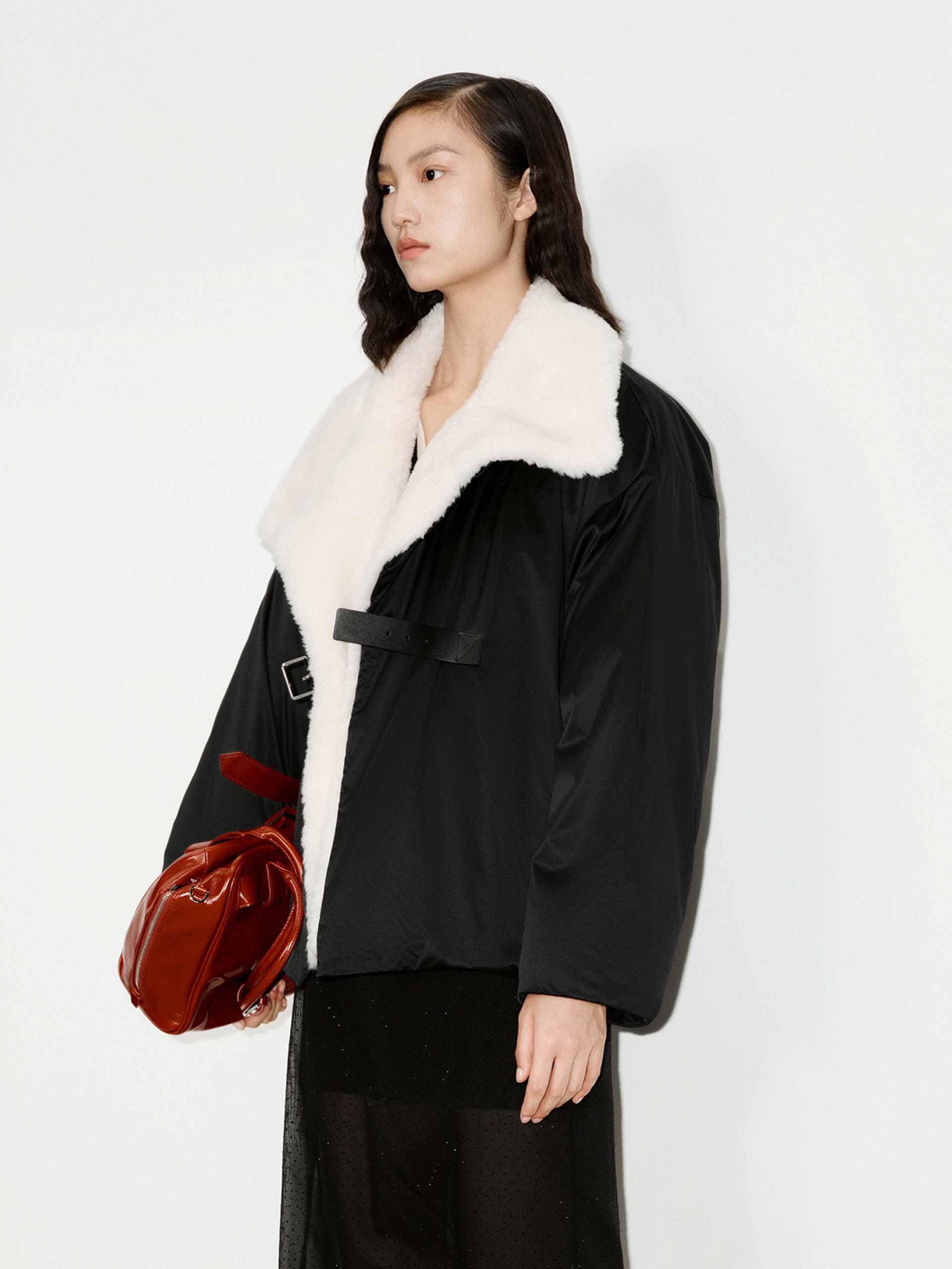 Shearling Detail Quilted Jacket - Image 7
