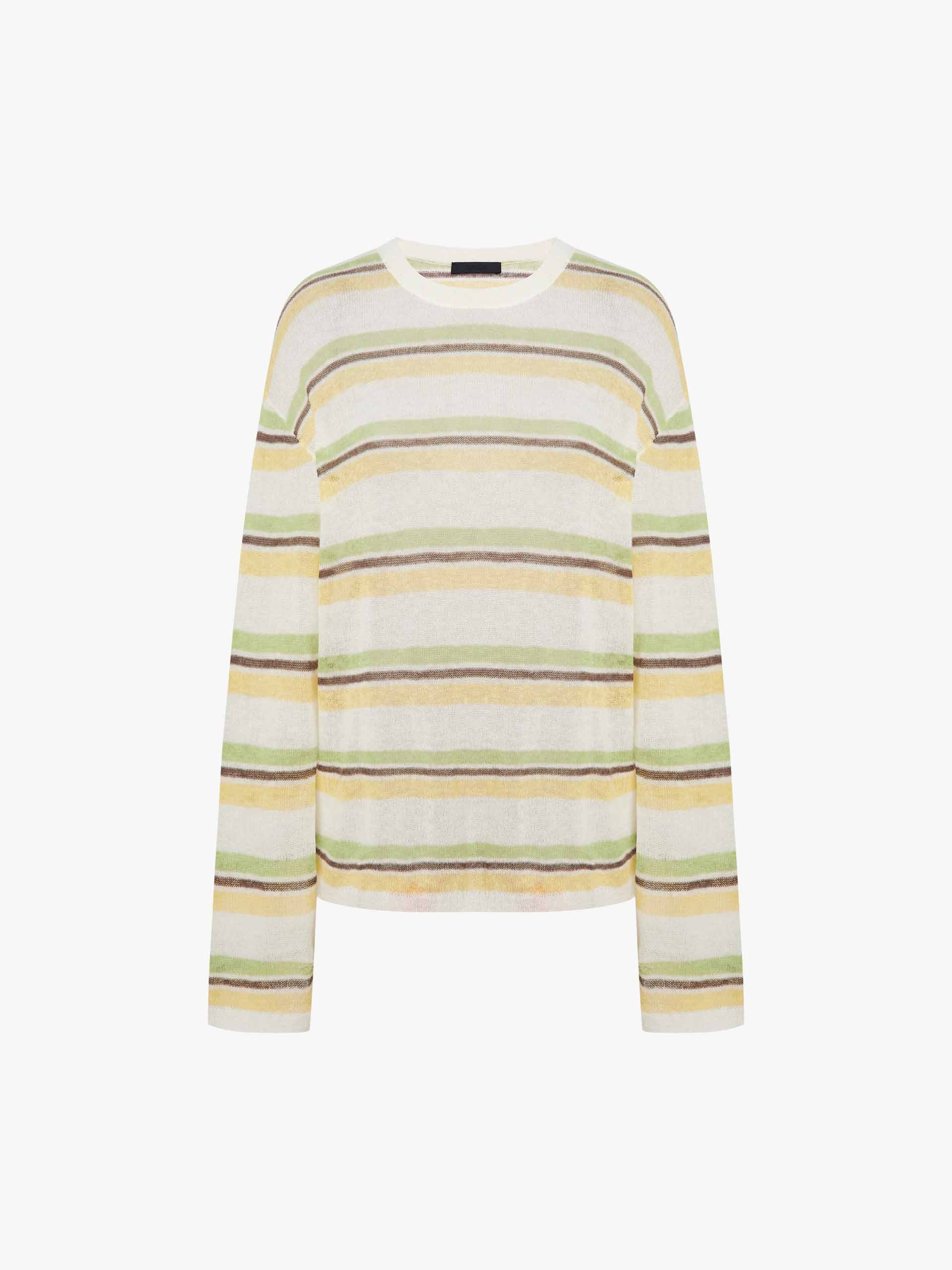 Sheer Striped Knit Sweater - Image 5