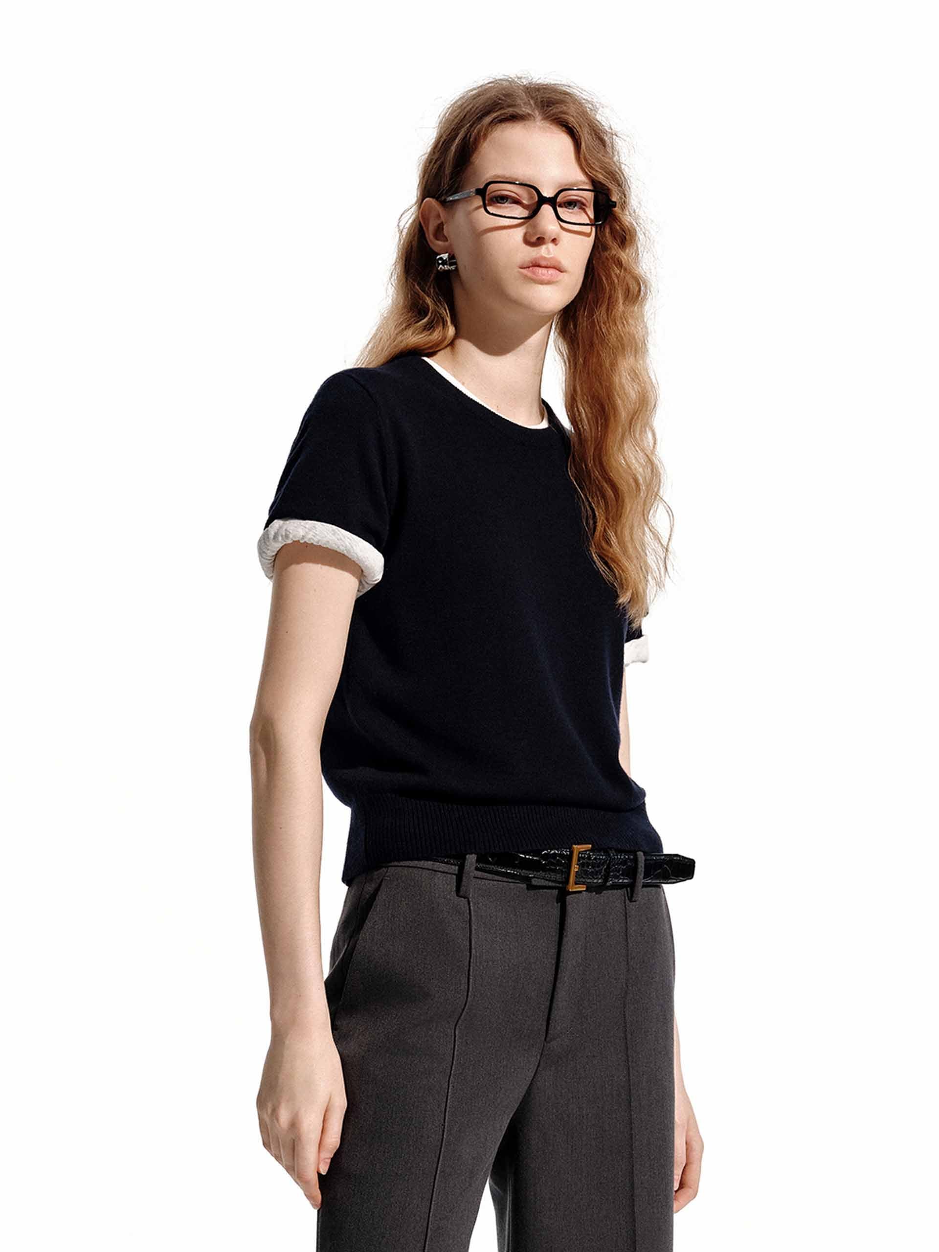 Short Sleeve Wool Top - Image 13