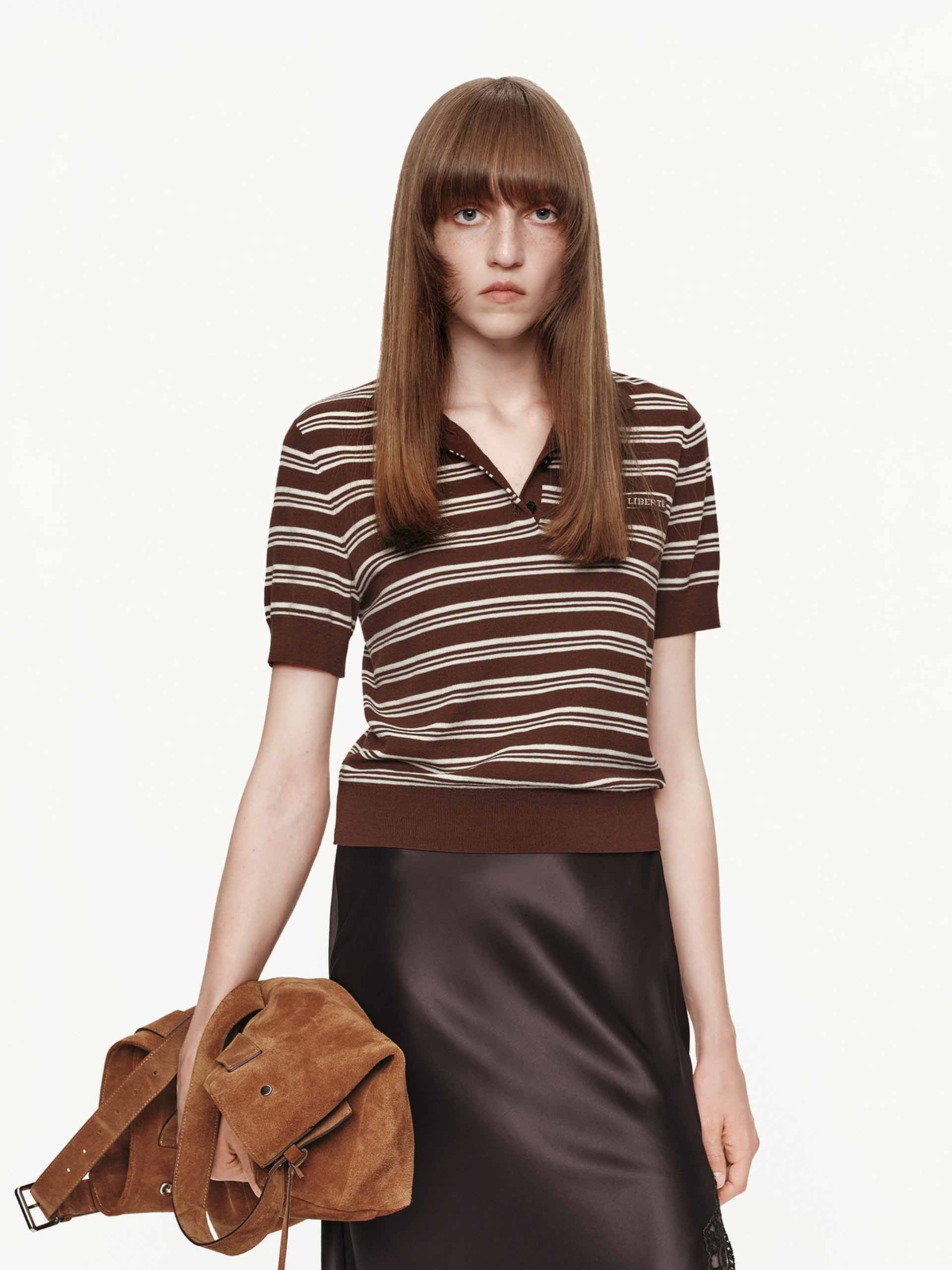 Short Sleeves Striped Top