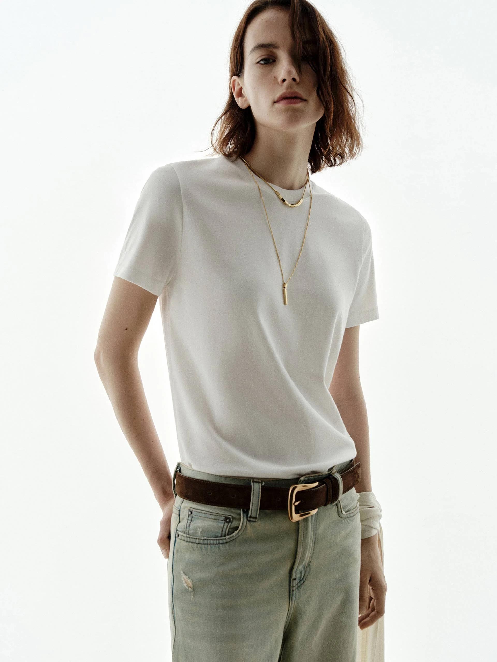Short Sleeves White T-shirt