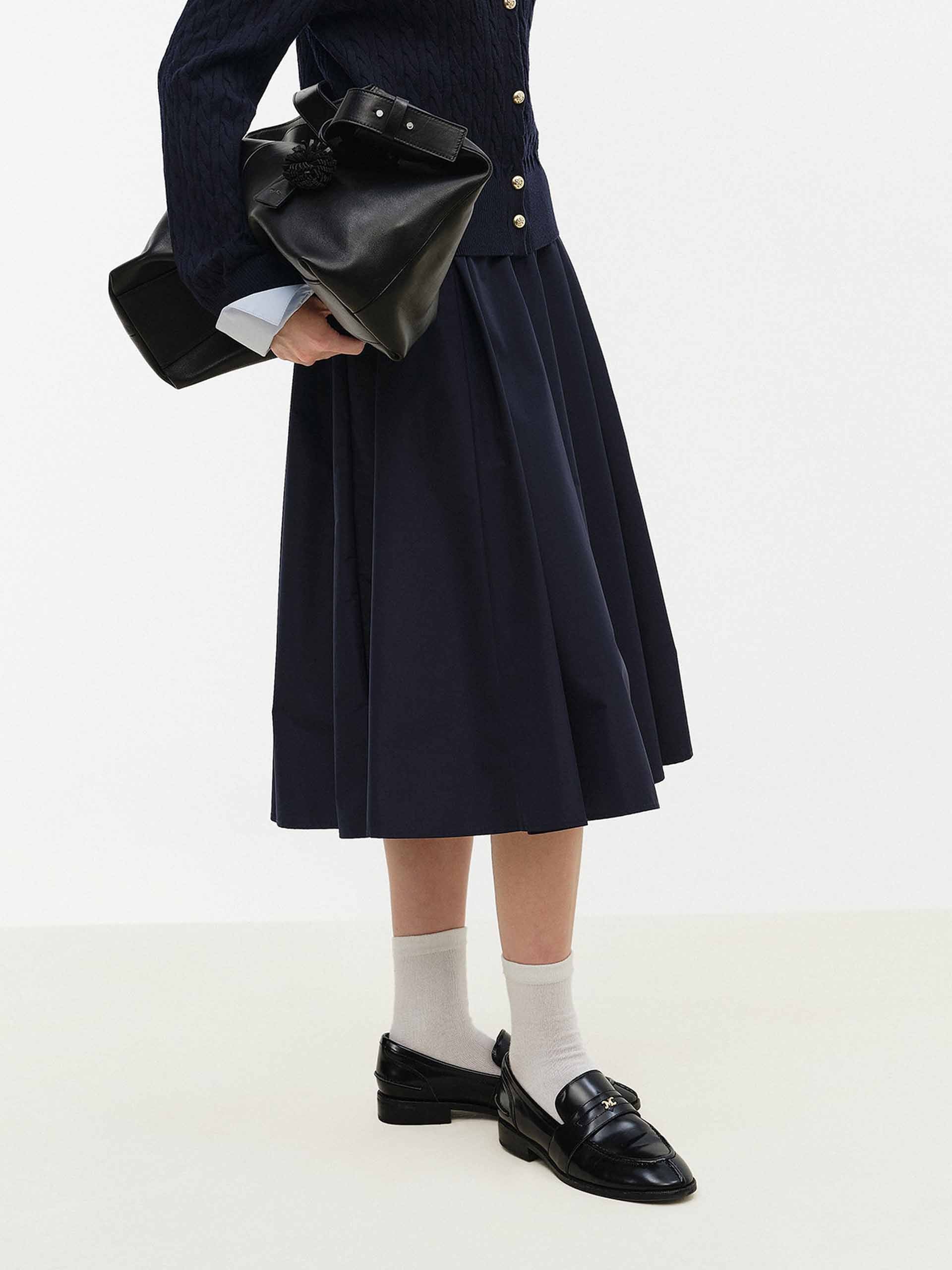 Side Hidden Pocket Pleated Skirt - Image 3
