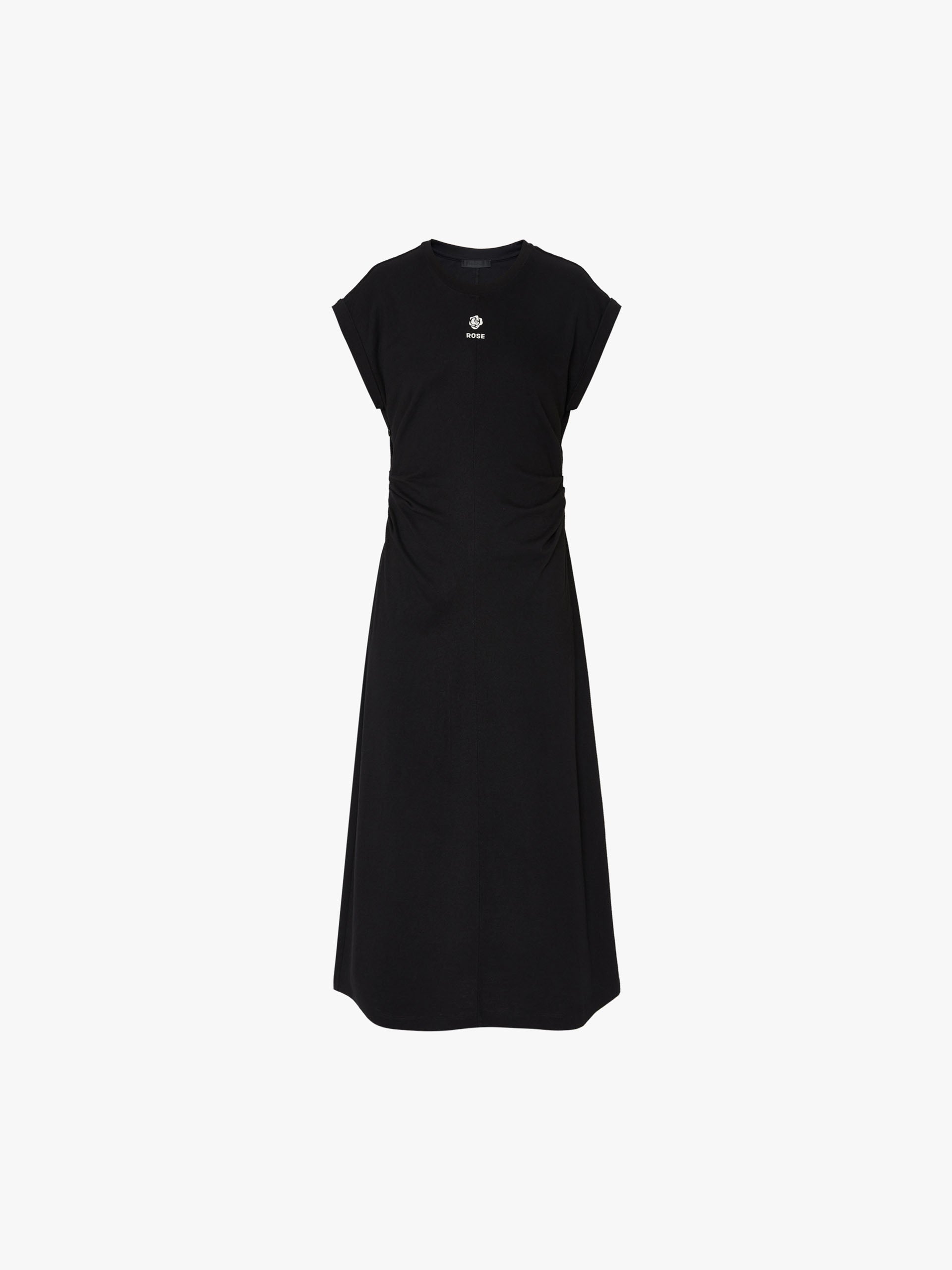 Side Pleated Cotton Dress - Image 13