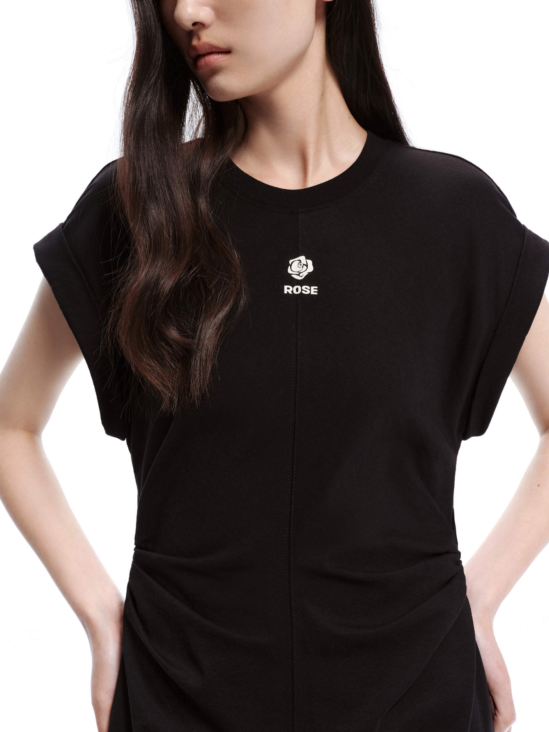 Side Pleated Cotton Dress - Image 16