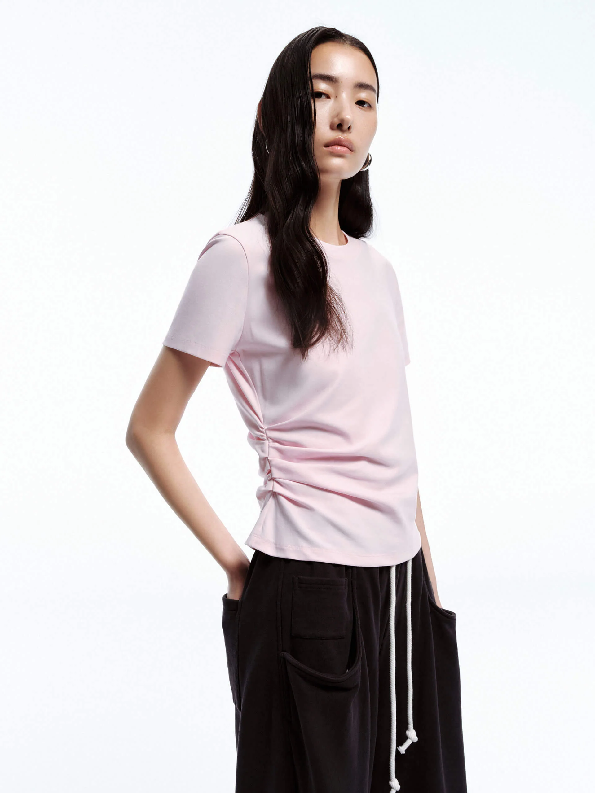 Side Pleated Fitted T-shirt - Image 7