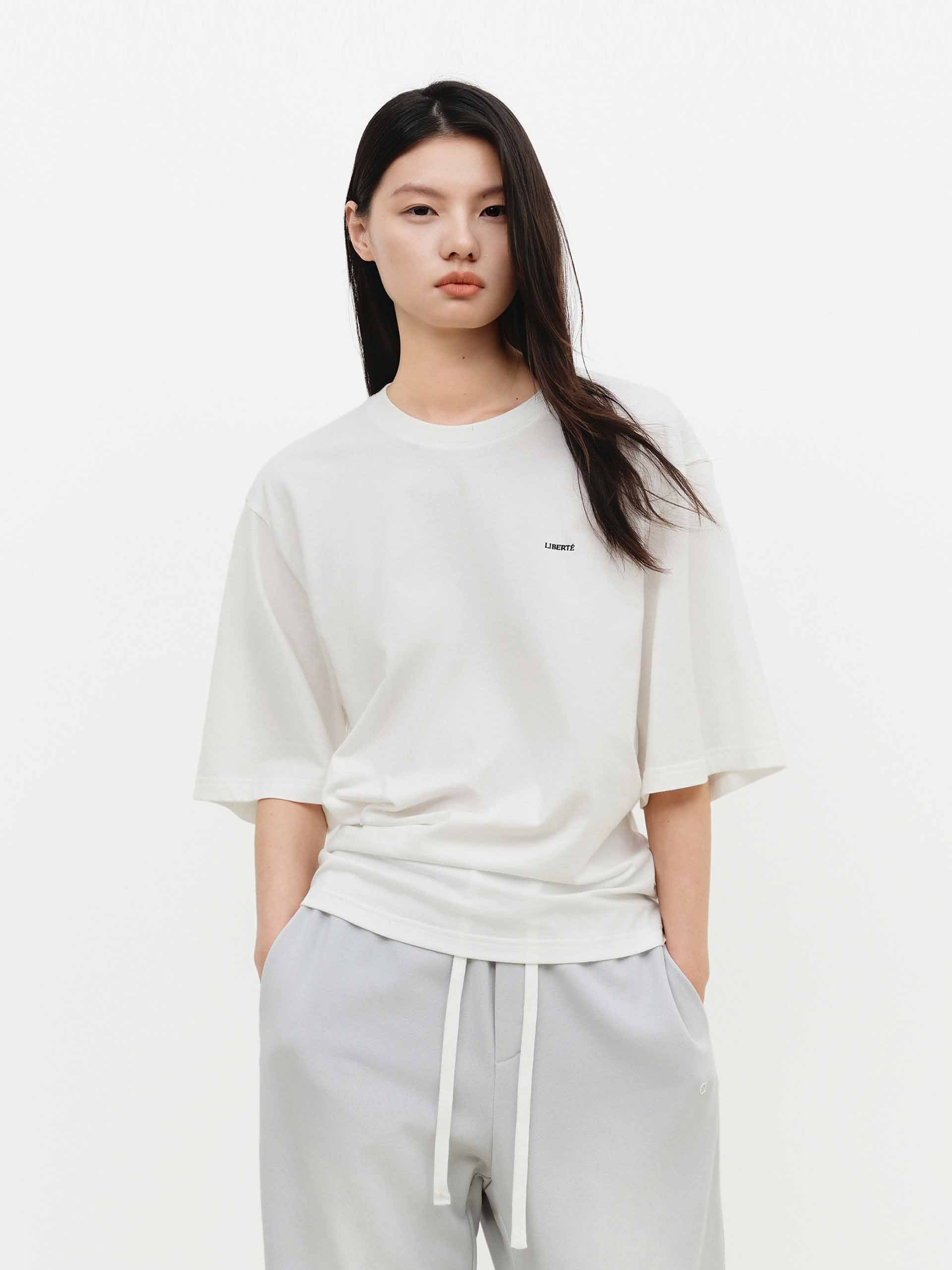 Side Pleated Logo T-shirt