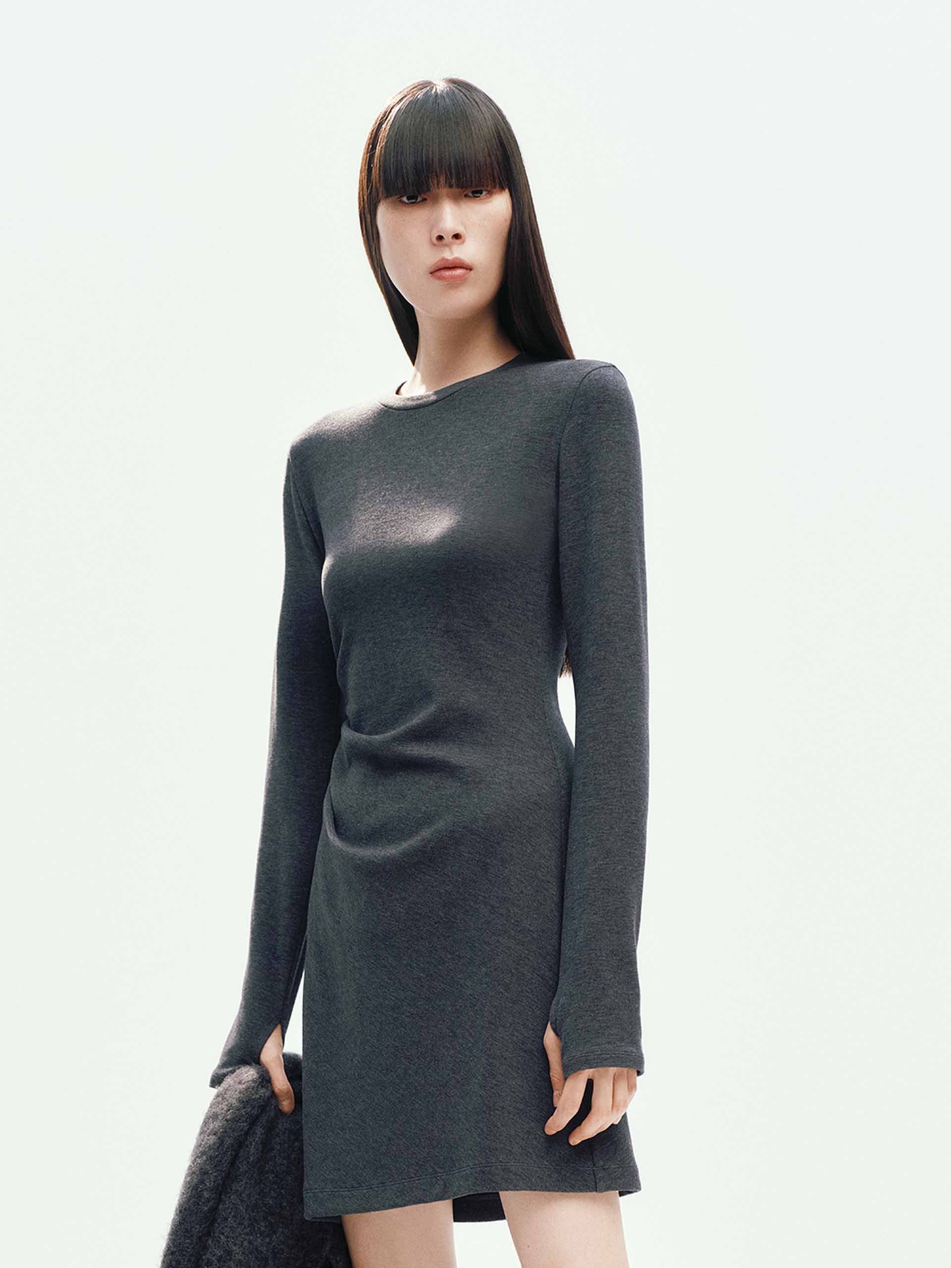 Side Pleated Mini Dress - Image 3