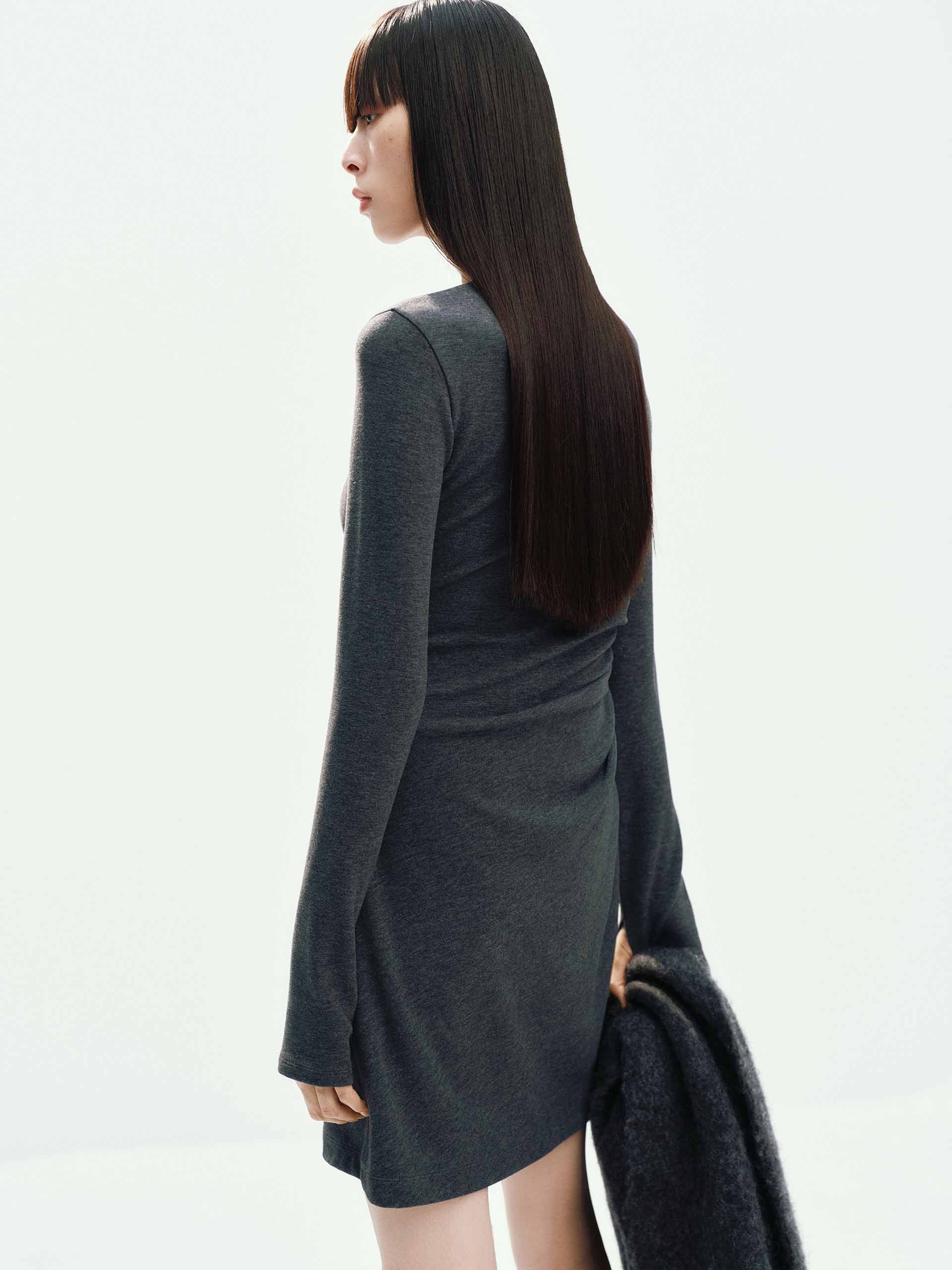 Side Pleated Mini Dress - Image 6