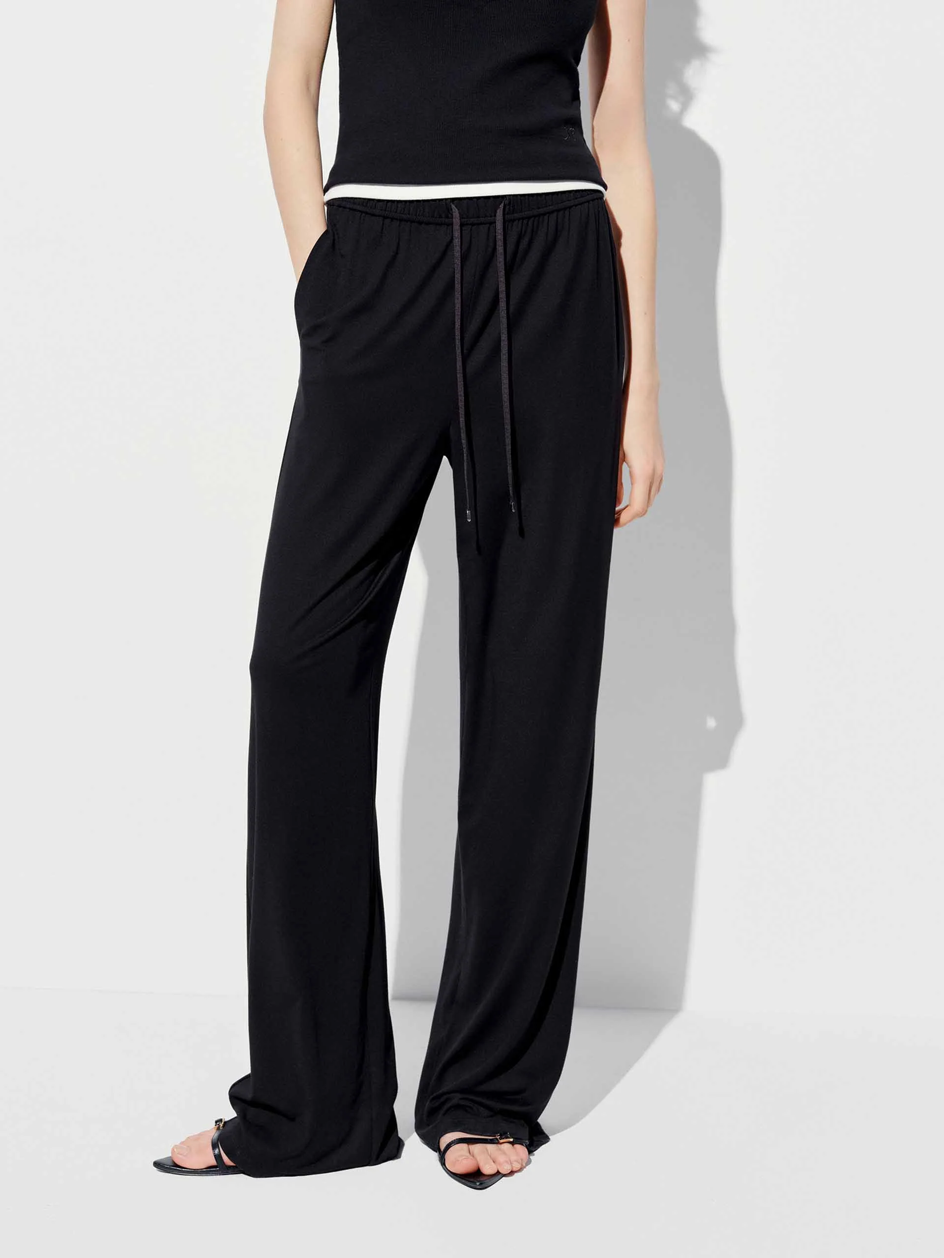 Side Pockets Drawstring Trousers