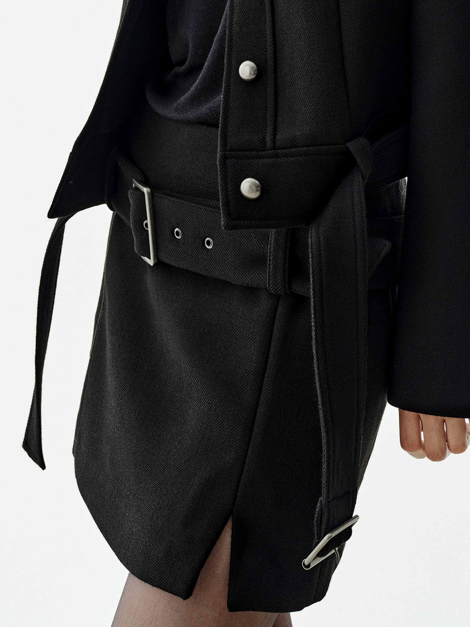 Side Slit Mini Wool Skirt - Image 7