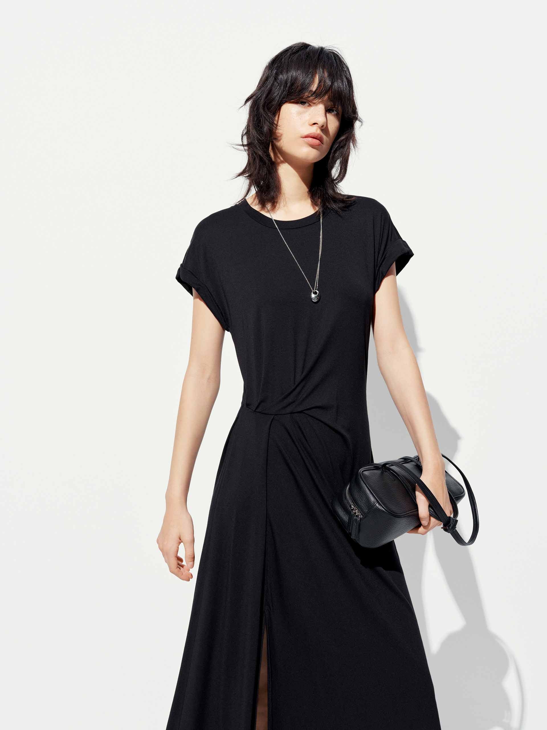 Side Slit Pleated Midi Dress - Image 6