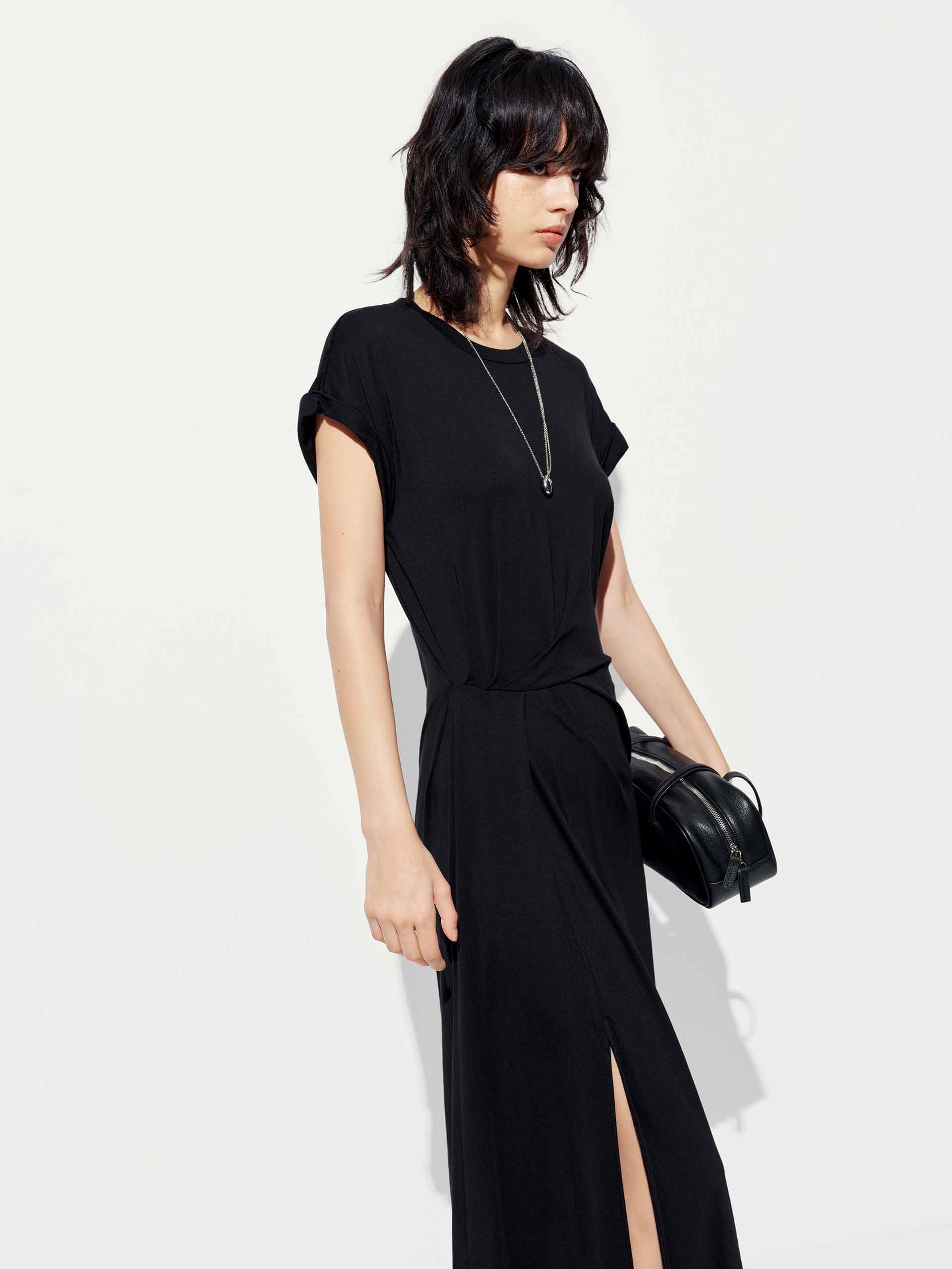 Side Slit Pleated Midi Dress - Image 7