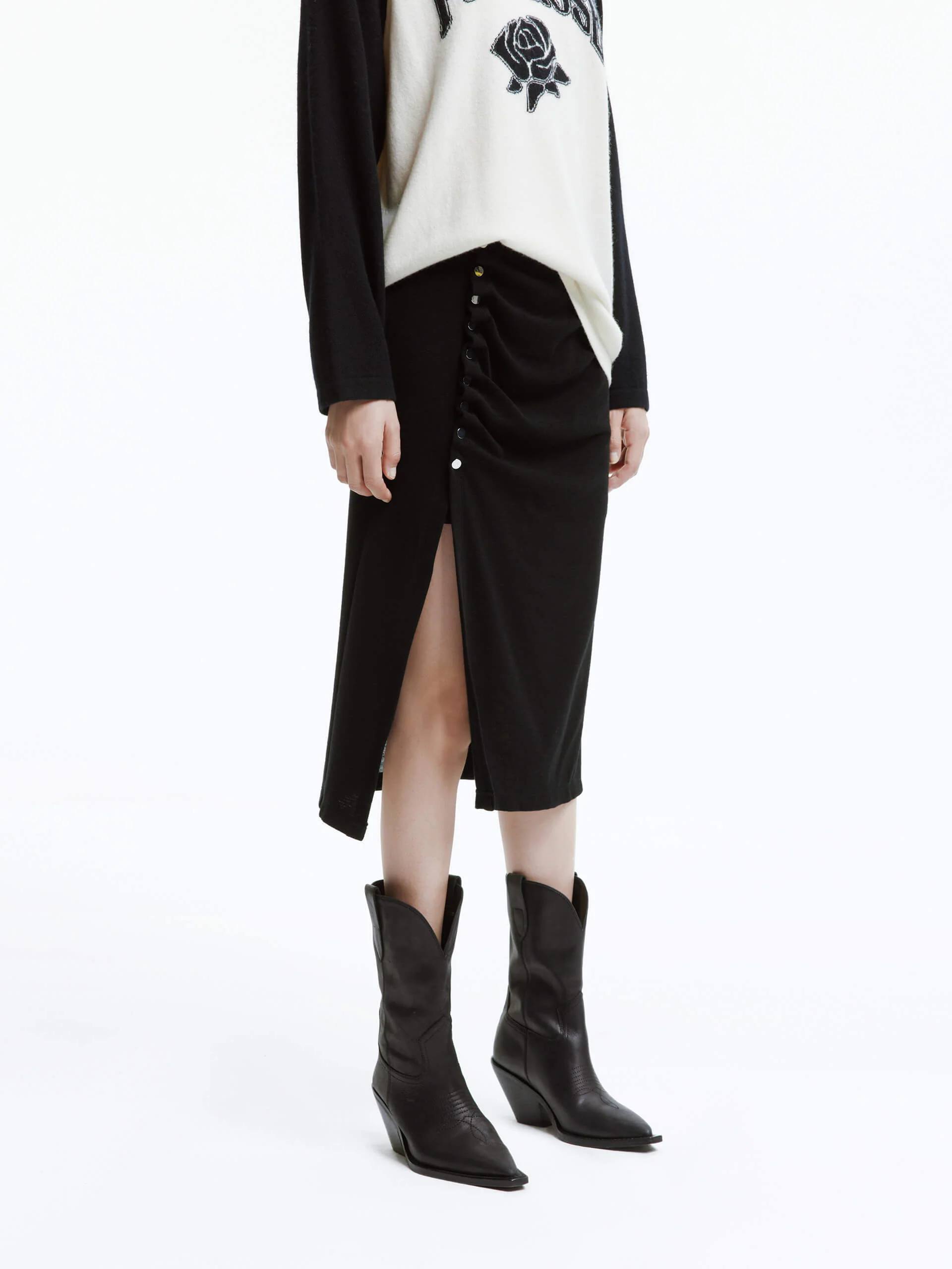 Side Slit Pleated Skirt - Image 16