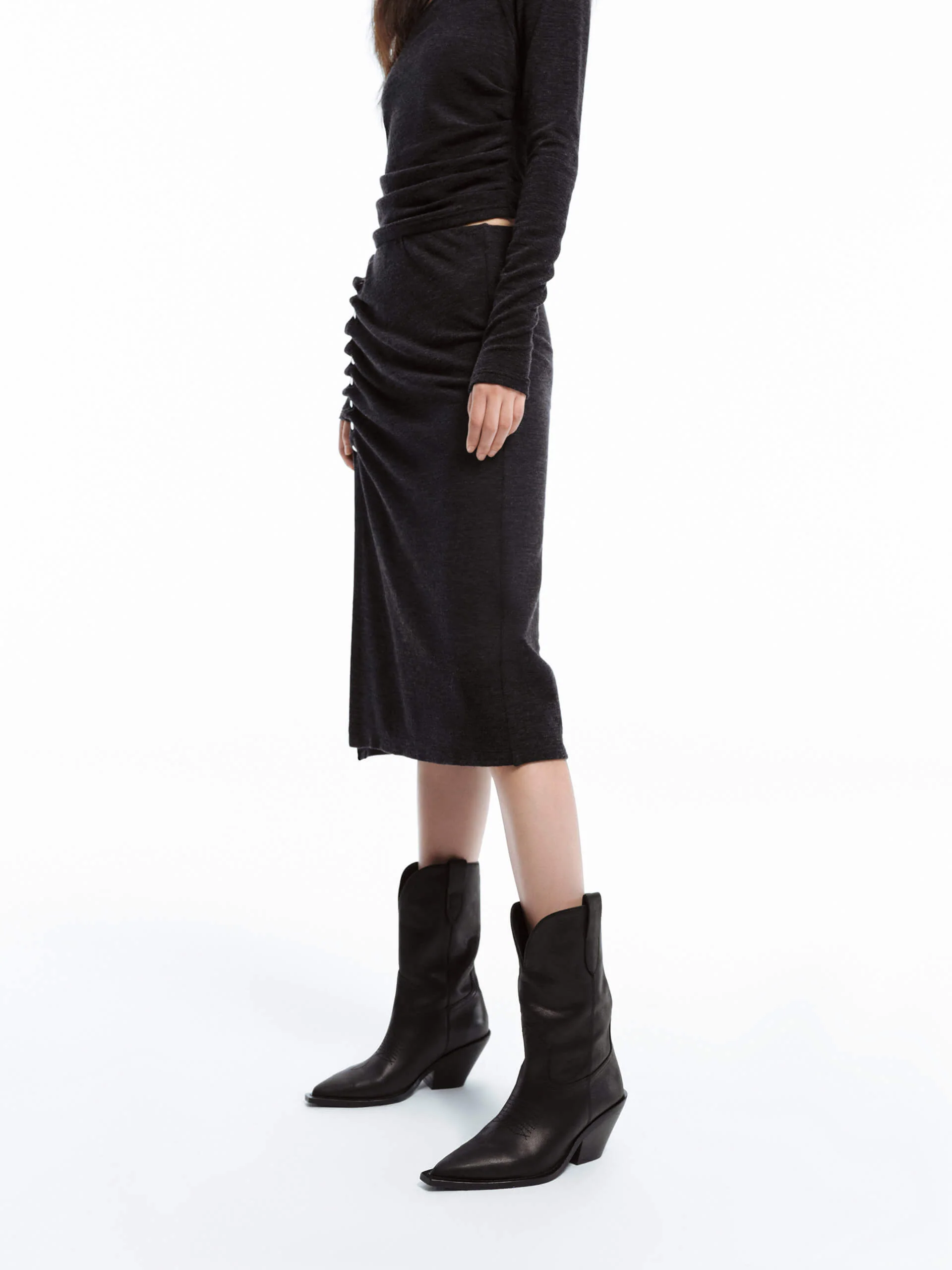 Side Slit Pleated Skirt - Image 7