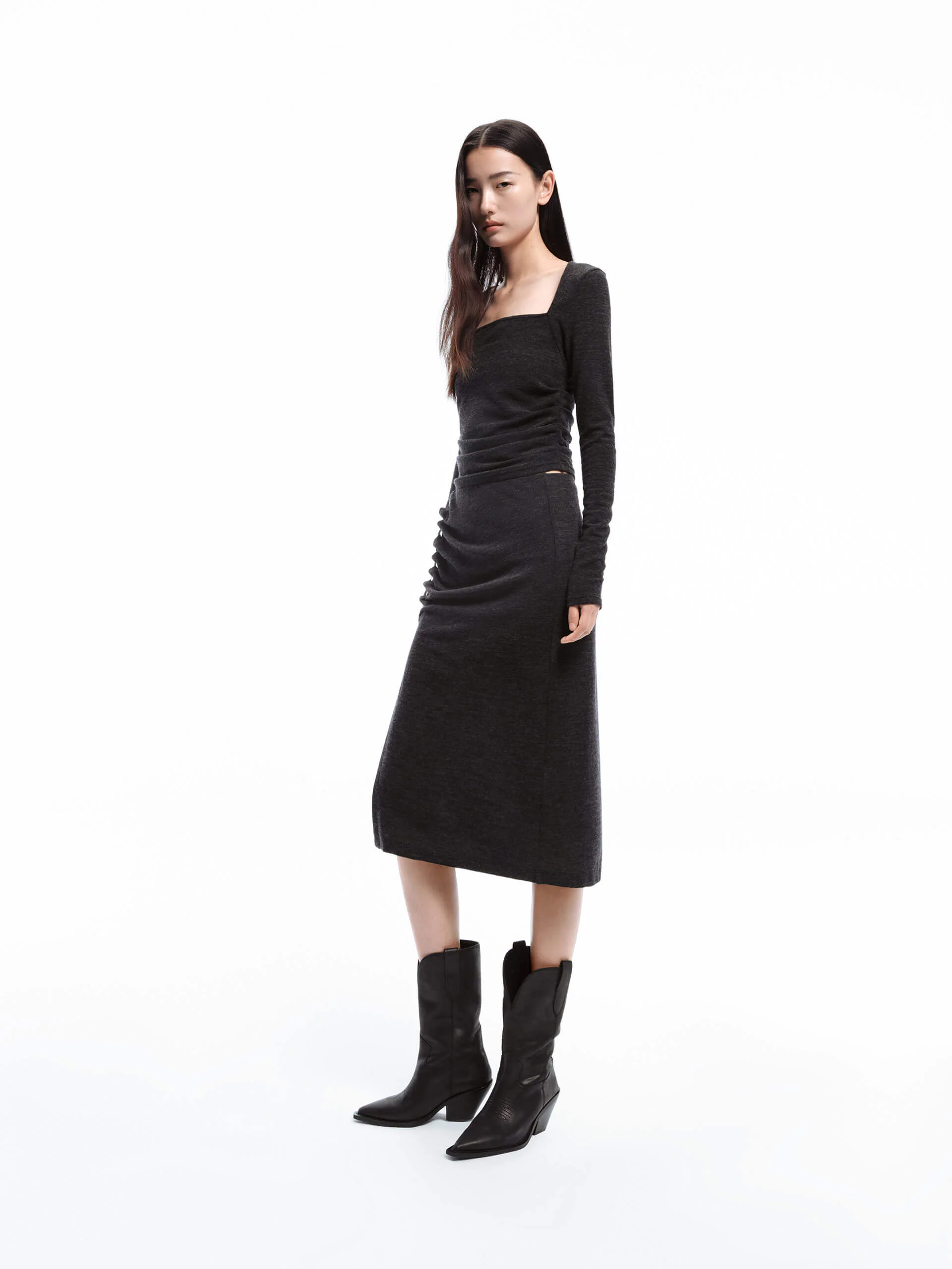 Side Slit Pleated Skirt - Image 8