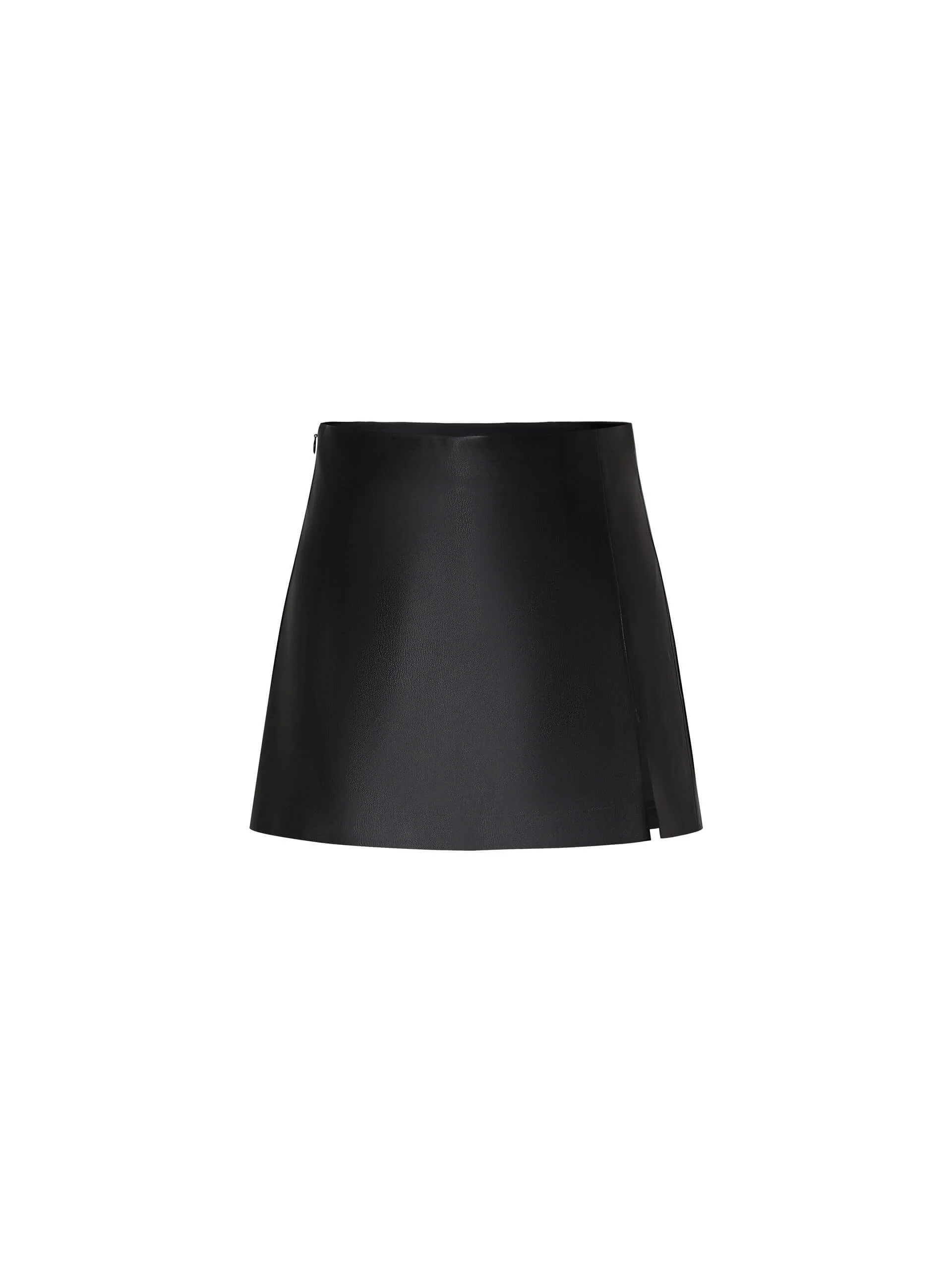 Side Slit PU Leather Skort - Image 8