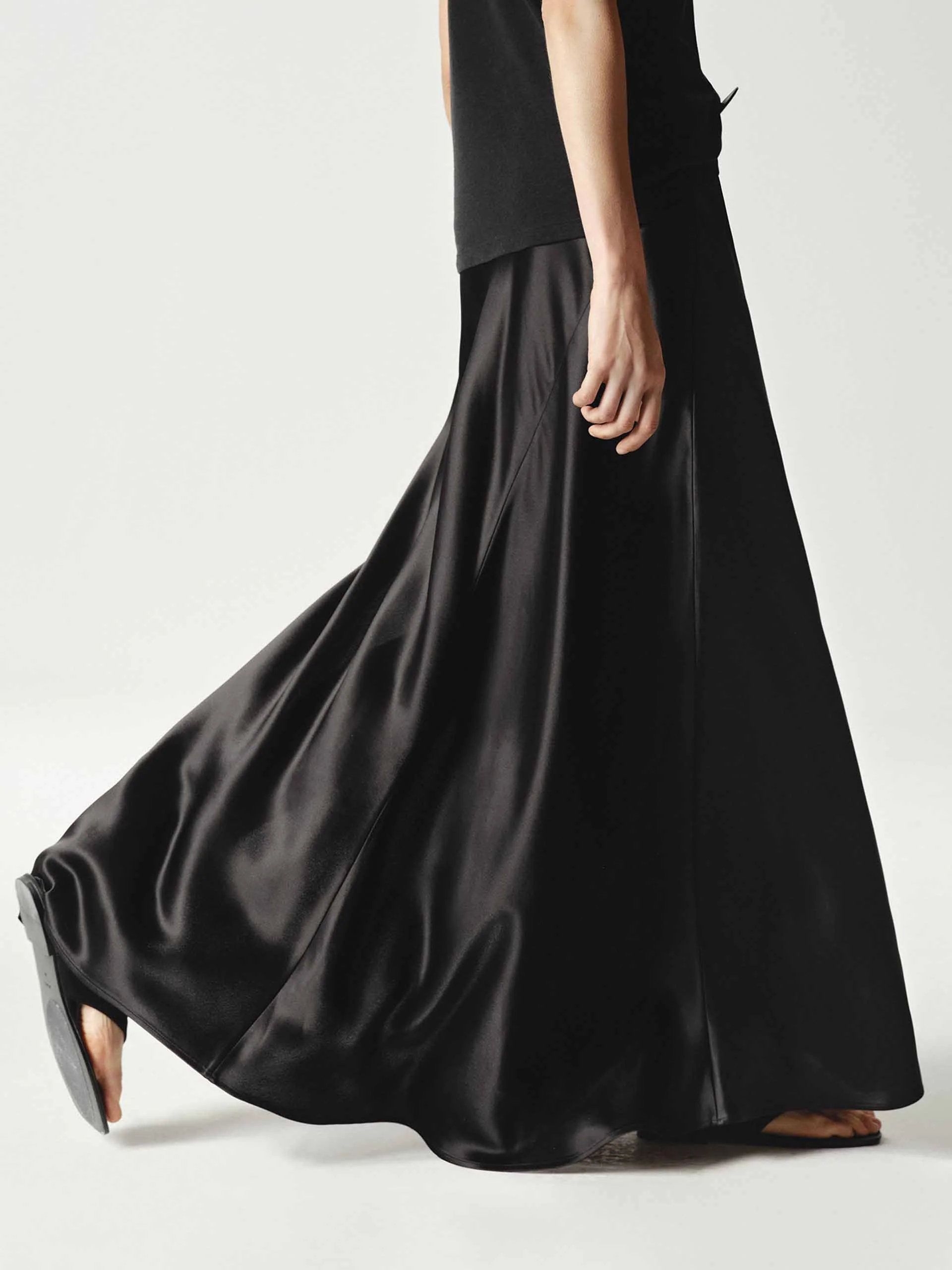 Side Slit Satin Maxi Skirt - Image 3