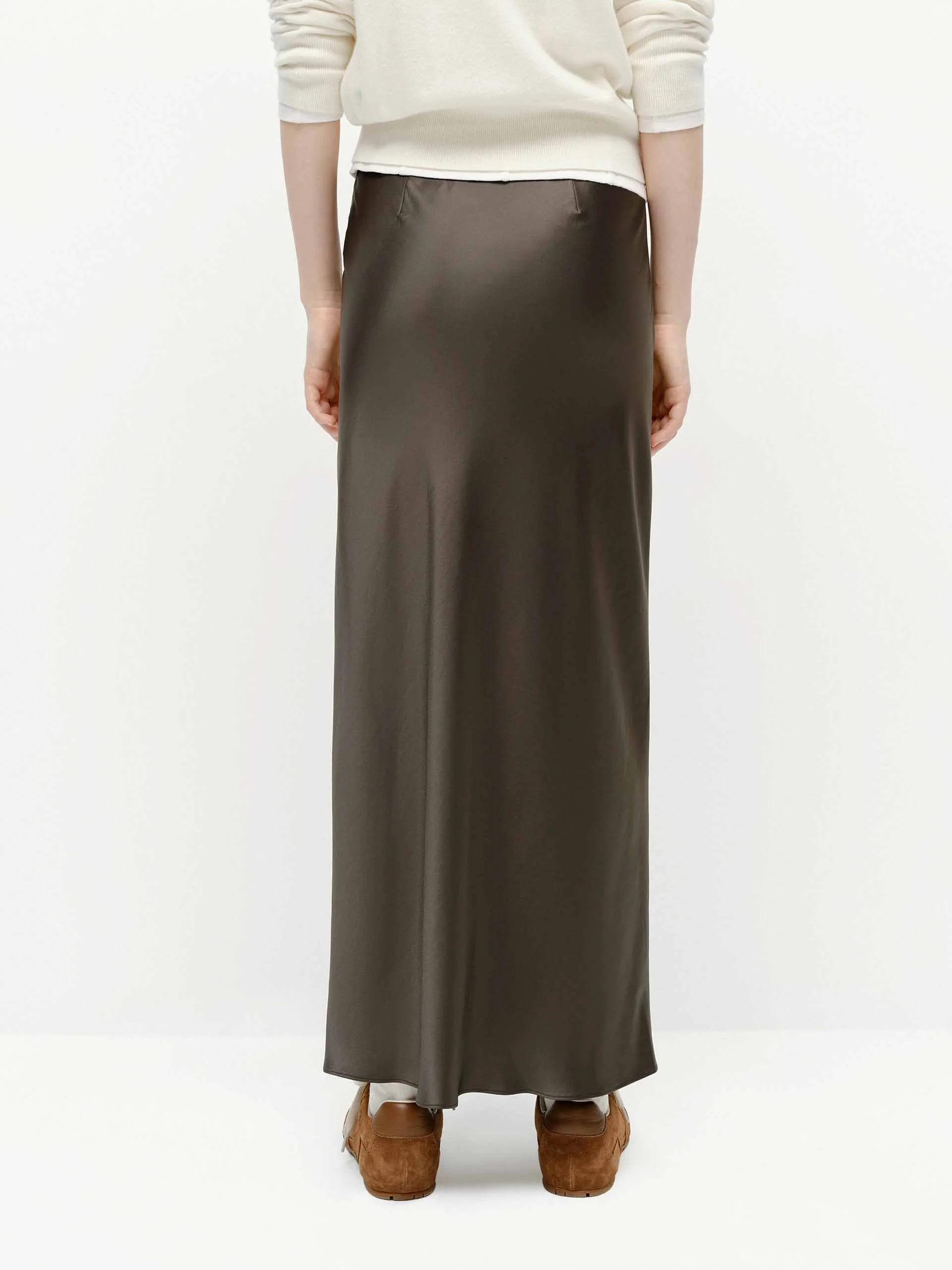 Side Slit Satin Skirt - Image 10