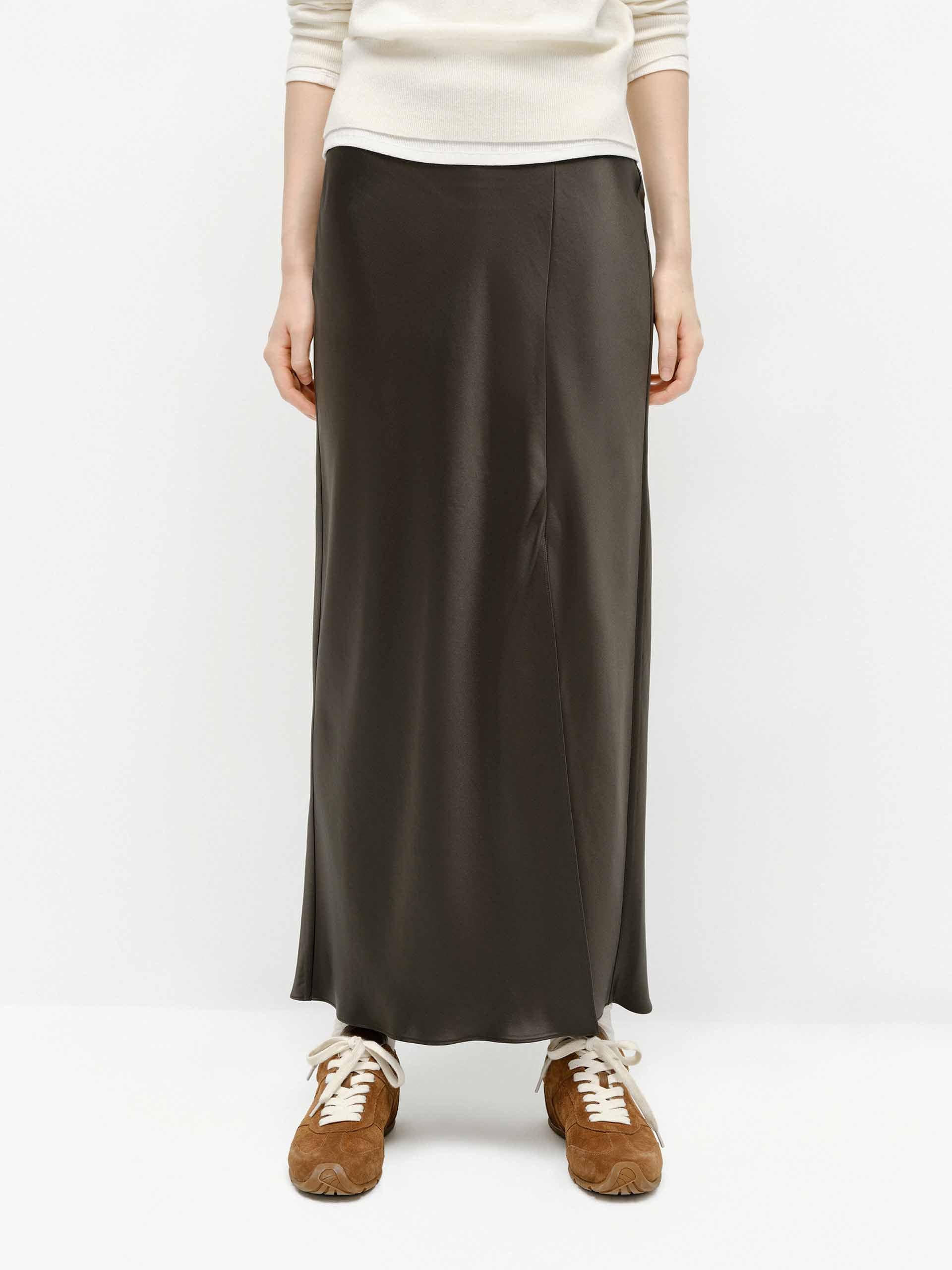 Side Slit Satin Skirt - Image 14