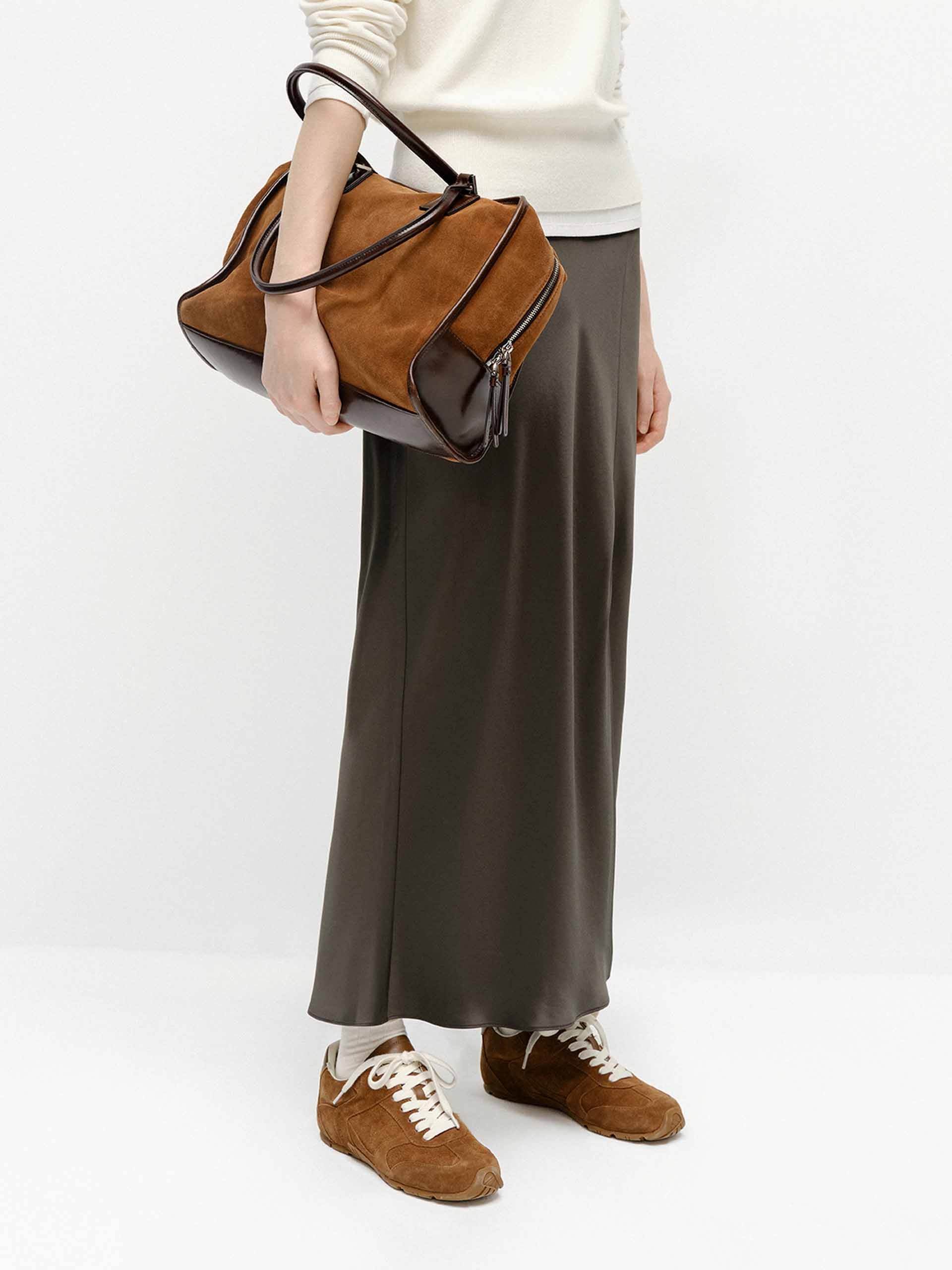 Side Slit Satin Skirt - Image 15