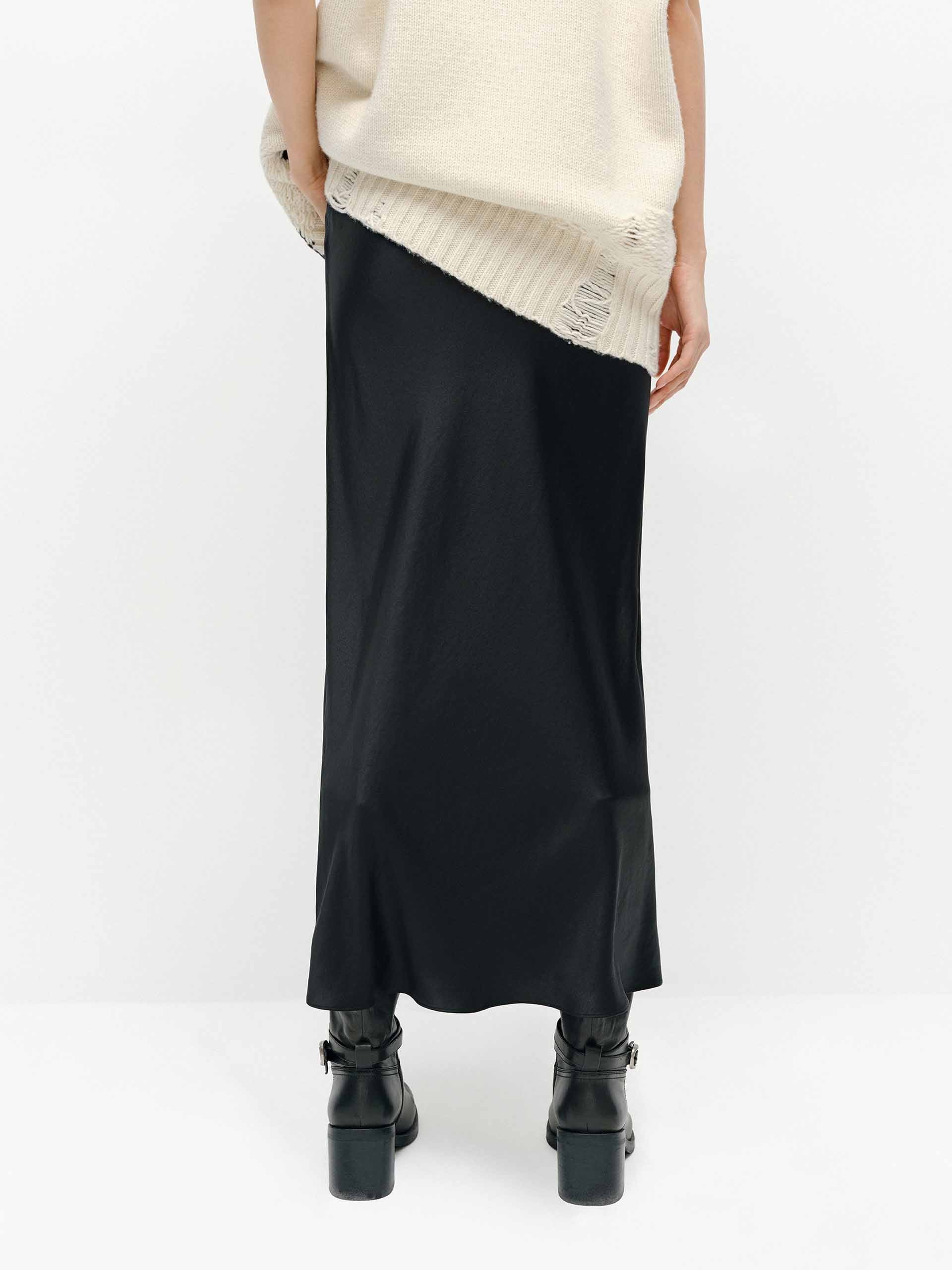 Side Slit Satin Skirt - Image 18