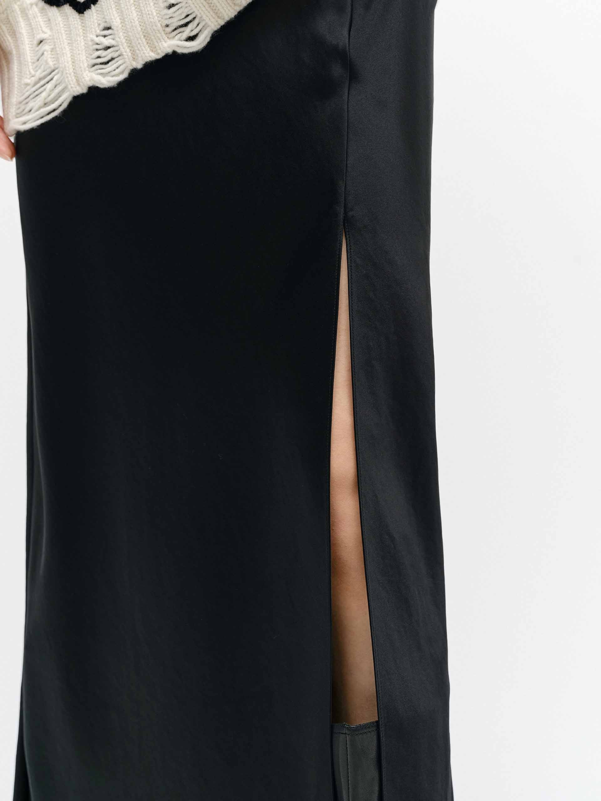 Side Slit Satin Skirt - Image 23