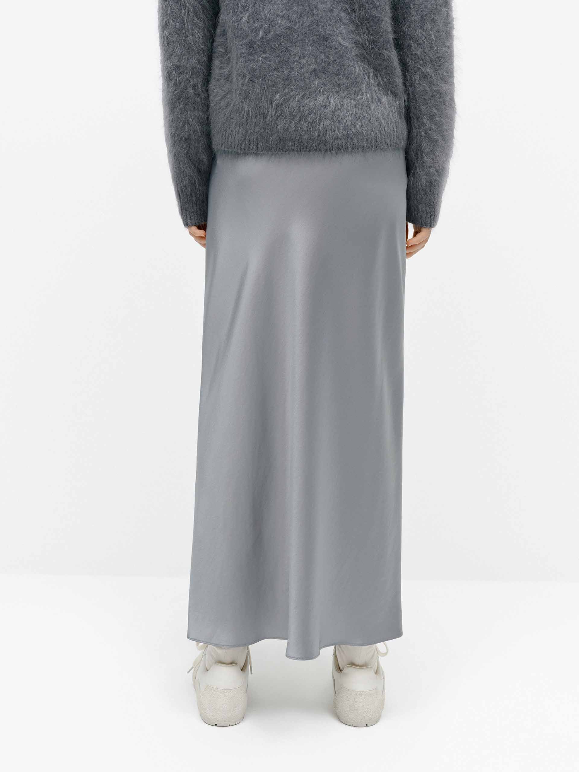 Side Slit Satin Skirt - Image 3