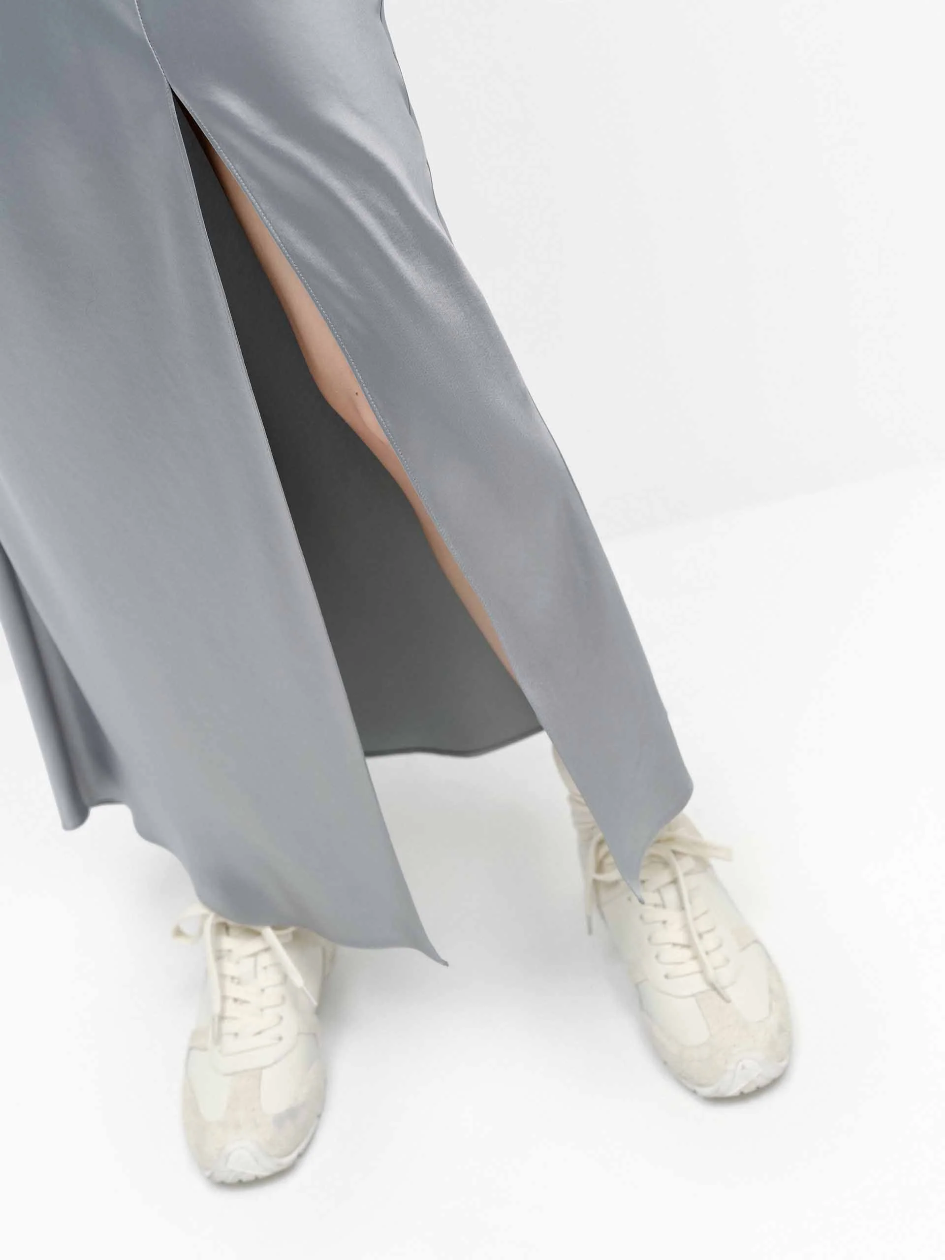 Side Slit Satin Skirt - Image 6