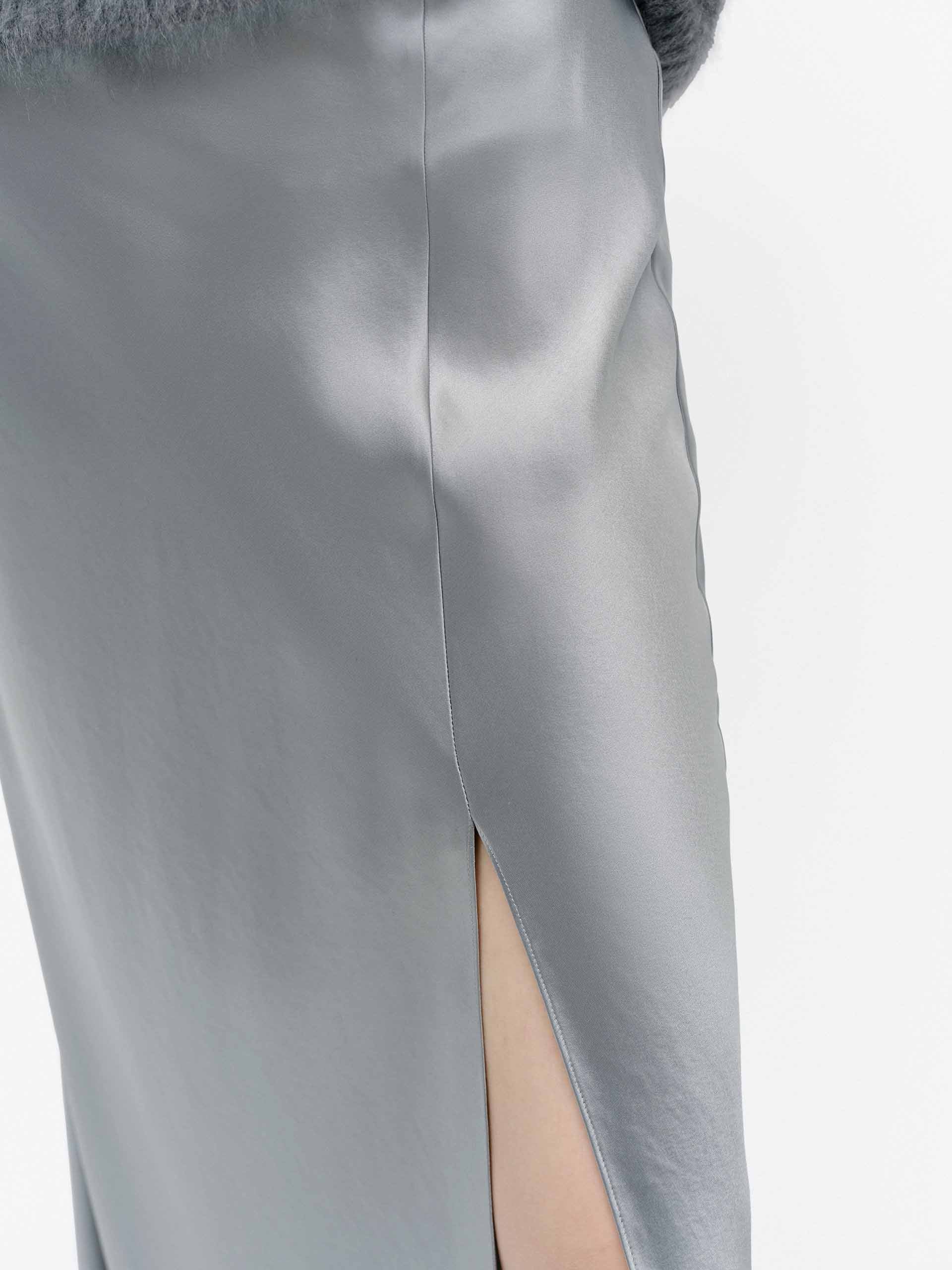 Side Slit Satin Skirt - Image 7