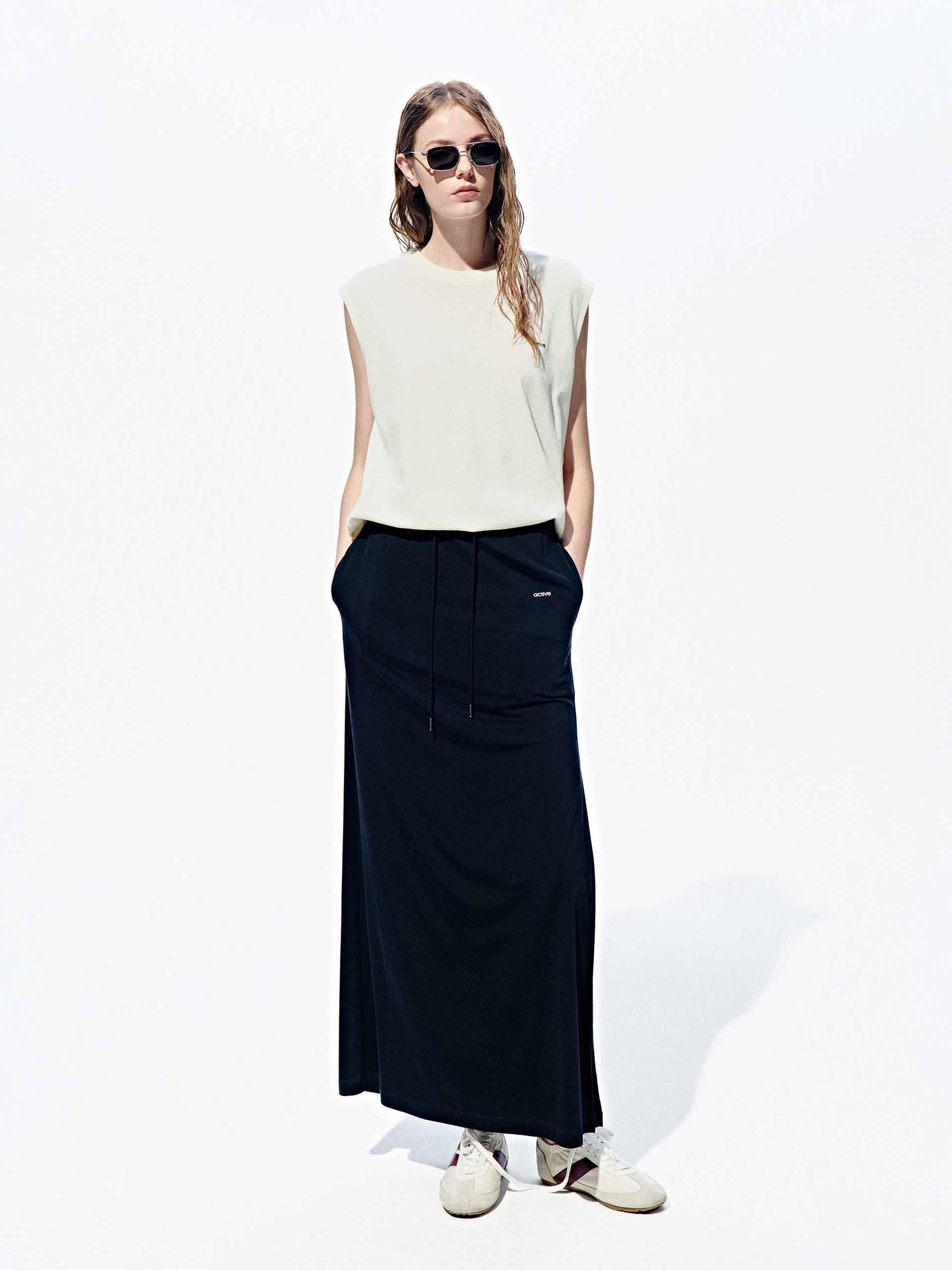 Side Slit Straight Maxi Skirt - Image 2