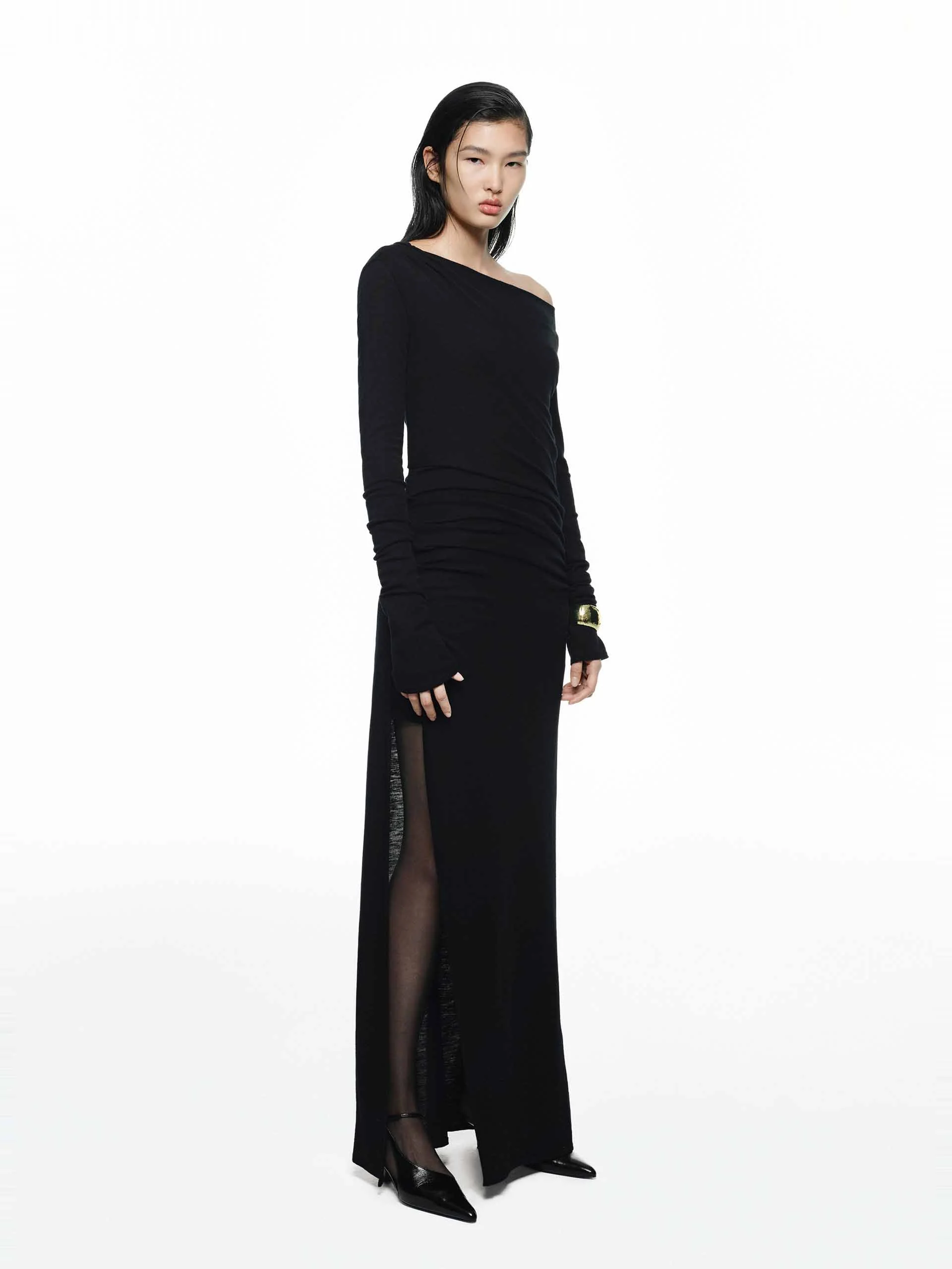 Side Slit Wool Dress - Image 8